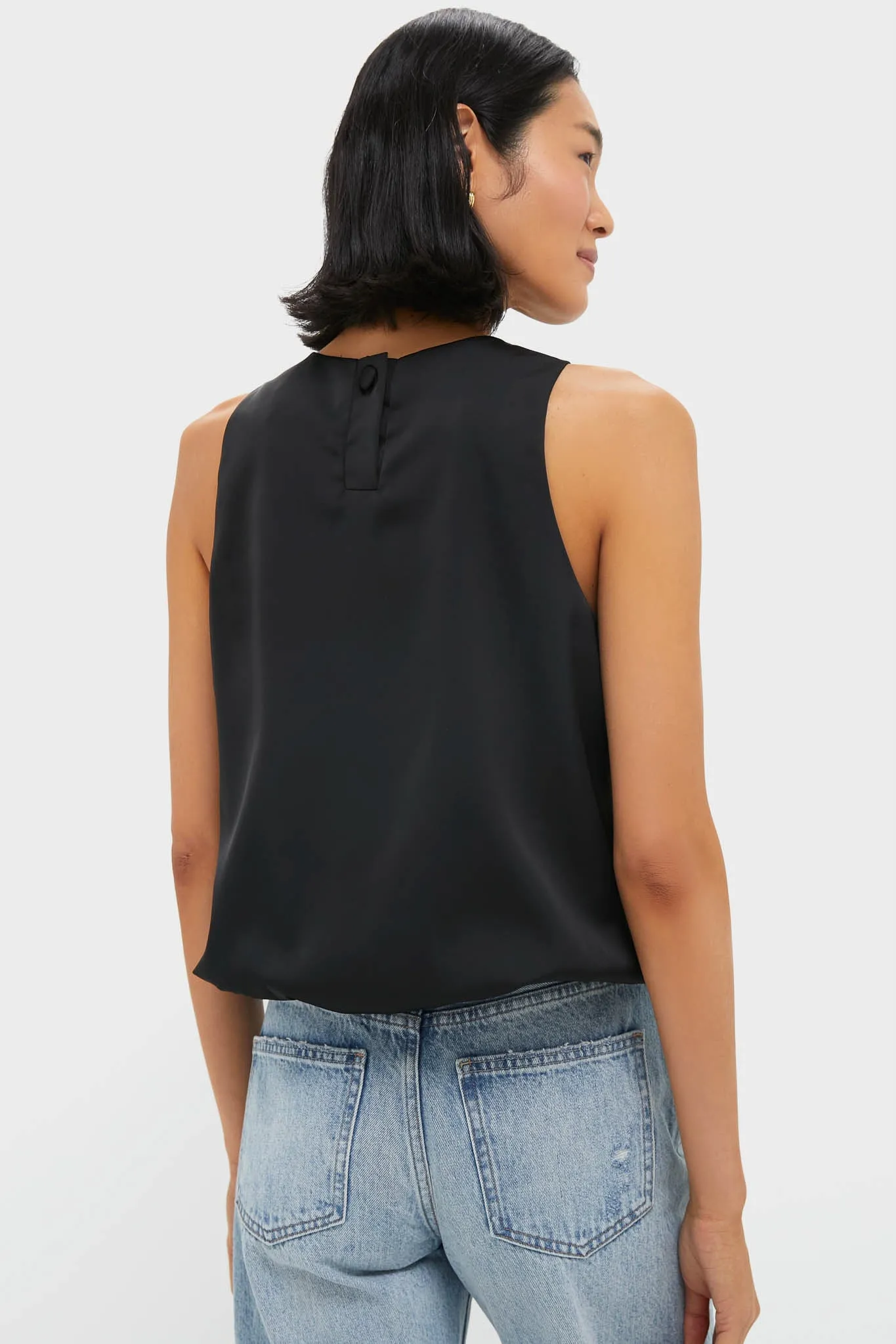 Black Satin Ramona Bubble Hem Top sold by Tuckernuck product image thumbnail 4
