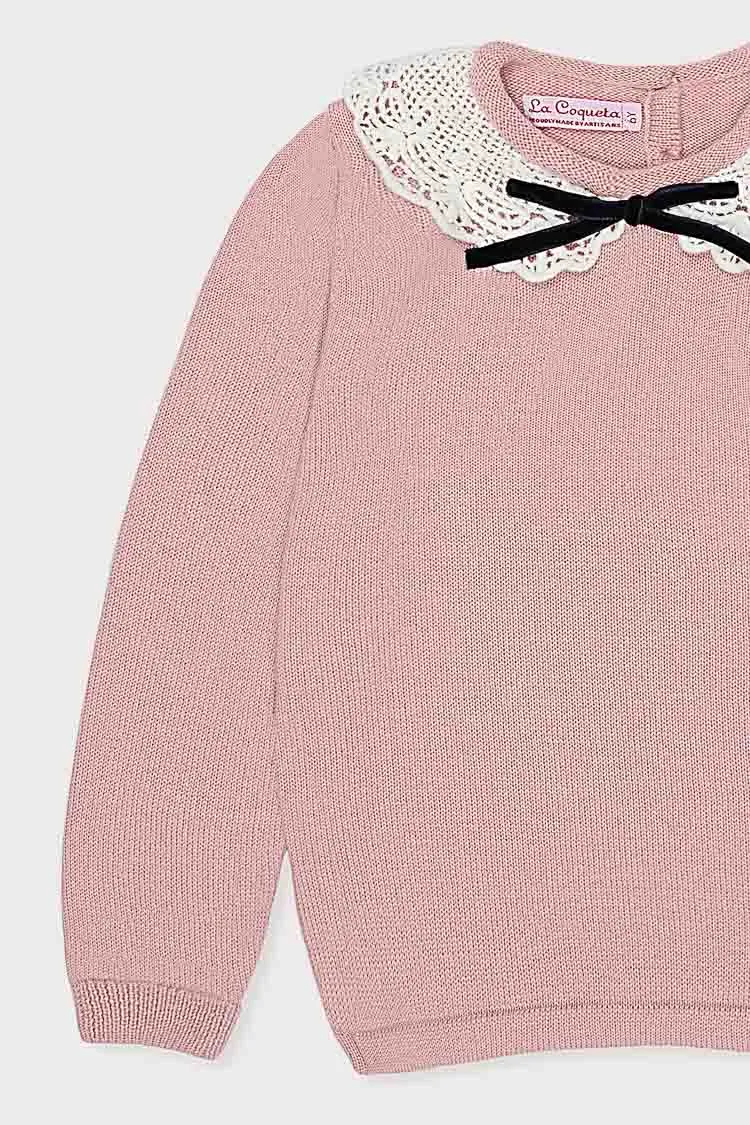 Dusty Pink Blanca Merino Wool Girl Jumper sold by Tuckernuck product image thumbnail 4