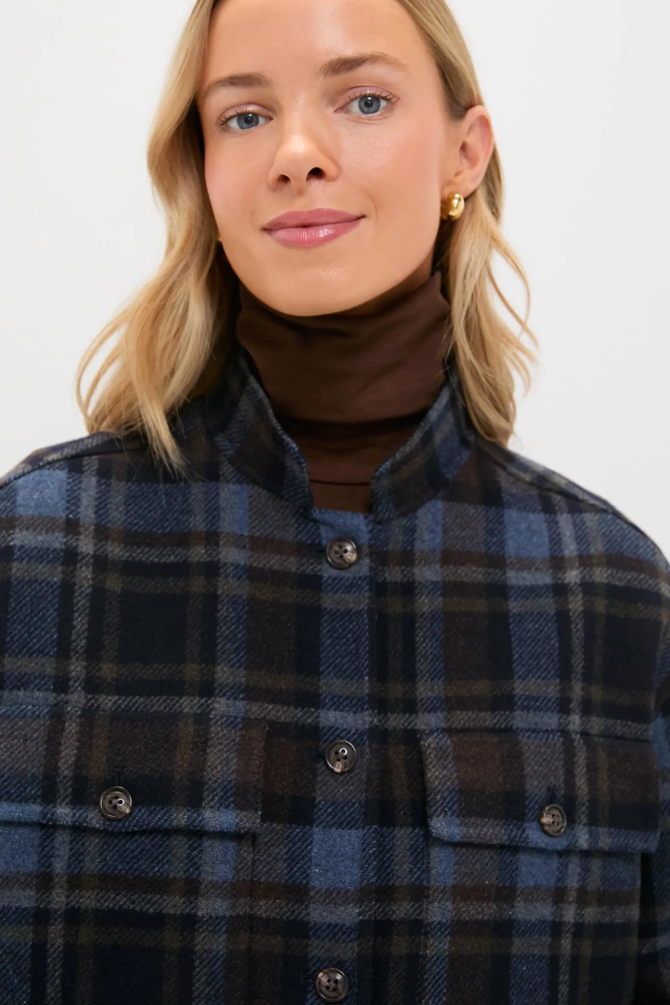 Navy and Plaid Reversible Bonnie Jacket sold by Tuckernuck product image thumbnail 5