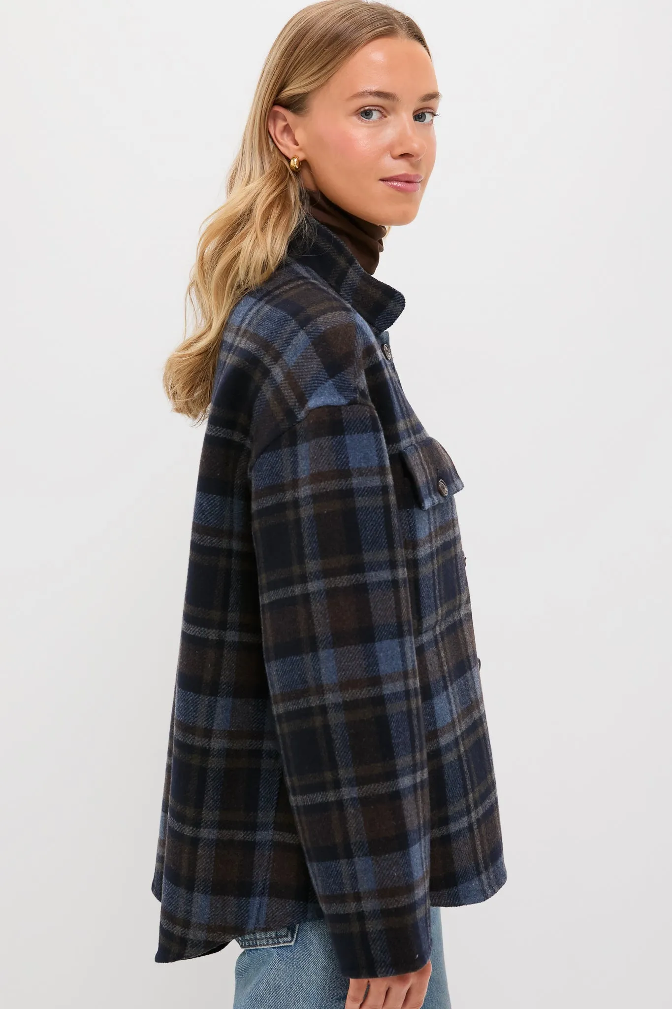 Navy and Plaid Reversible Bonnie Jacket sold by Tuckernuck product image thumbnail 3