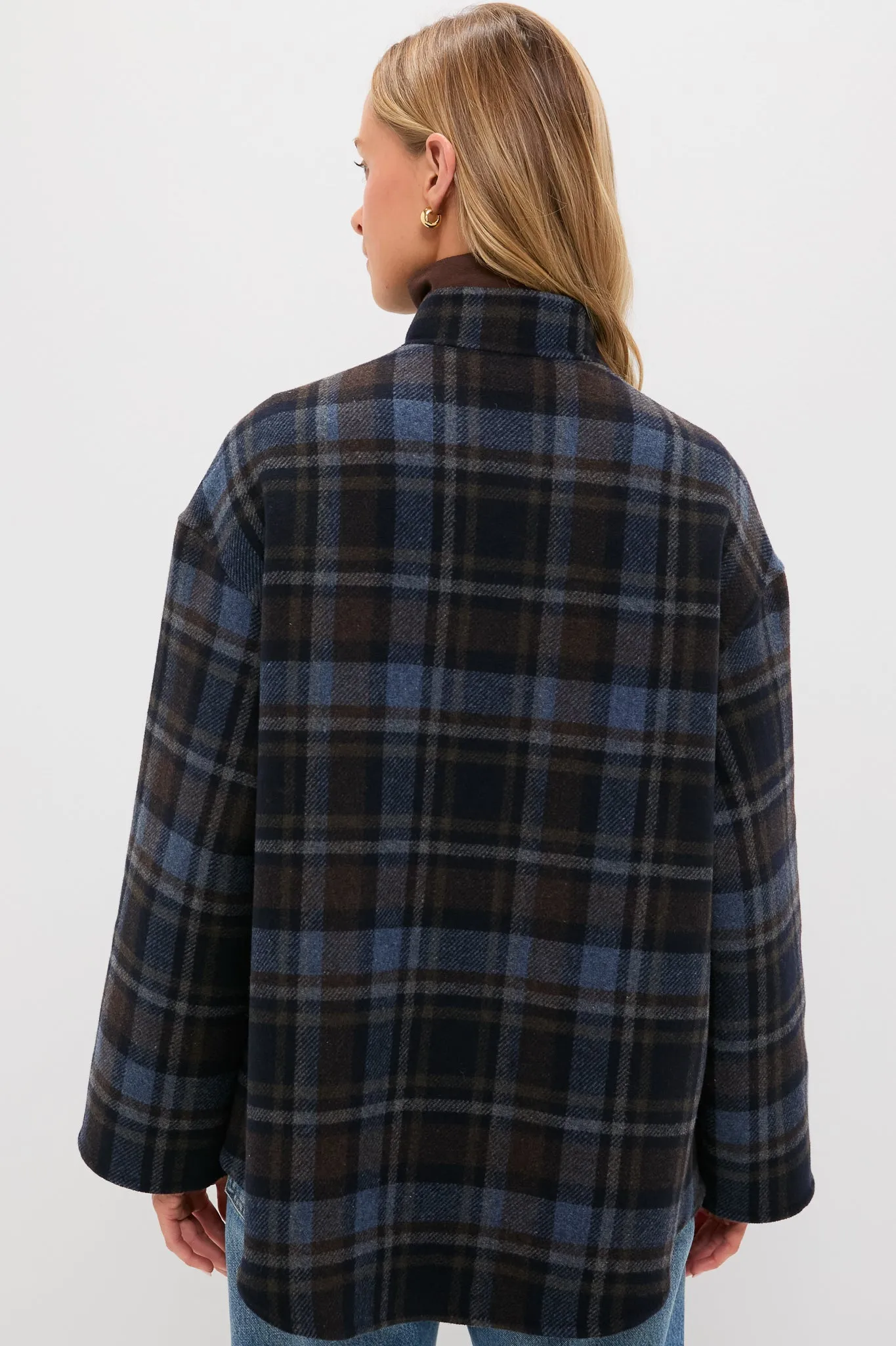 Navy and Plaid Reversible Bonnie Jacket sold by Tuckernuck product image thumbnail 4