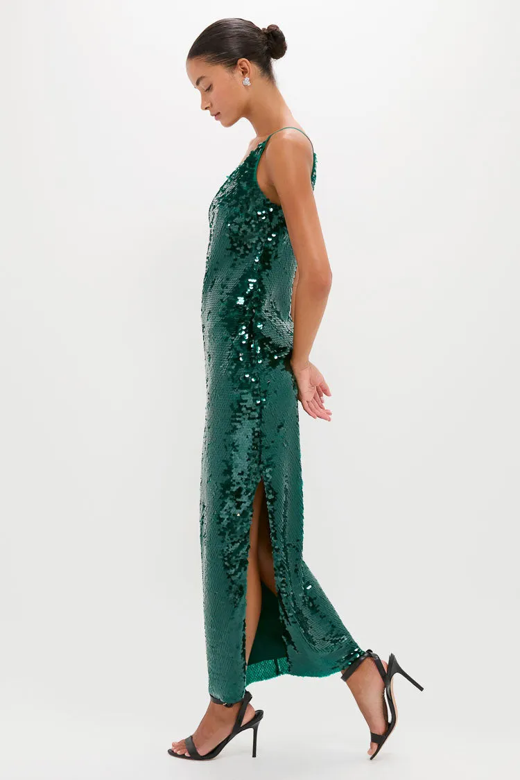 Emerald Sequin Isa Maxi Dress sold by Tuckernuck product image thumbnail 3