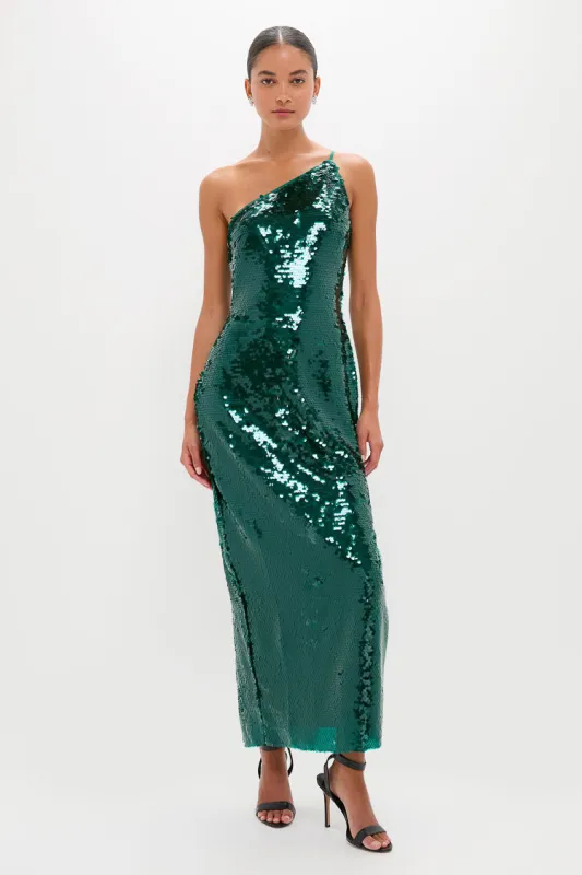 Emerald Sequin Isa Maxi Dress sold by Tuckernuck