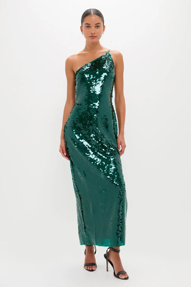 Emerald Sequin Isa Maxi Dress sold by Tuckernuck