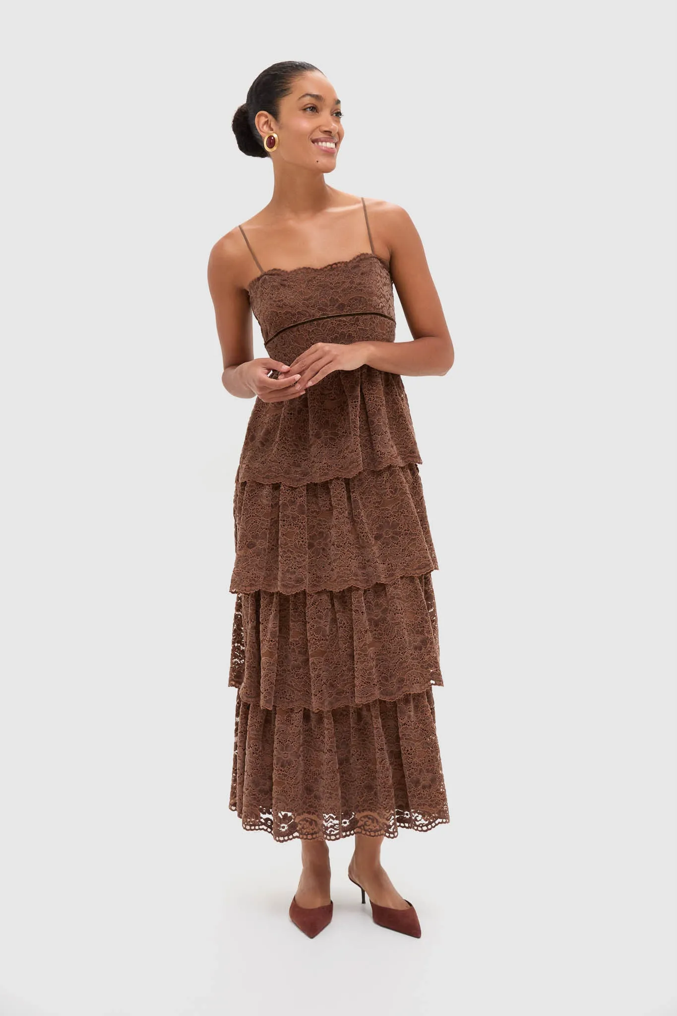 Sepia Lace Leina Midi Dress sold by Tuckernuck