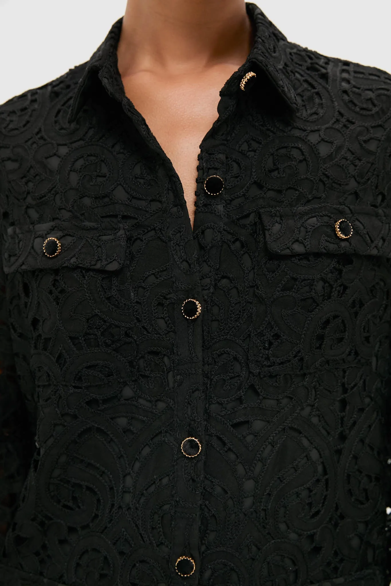 Black Lace Long Sleeve Rachael Mini Dress sold by Tuckernuck product image thumbnail 5