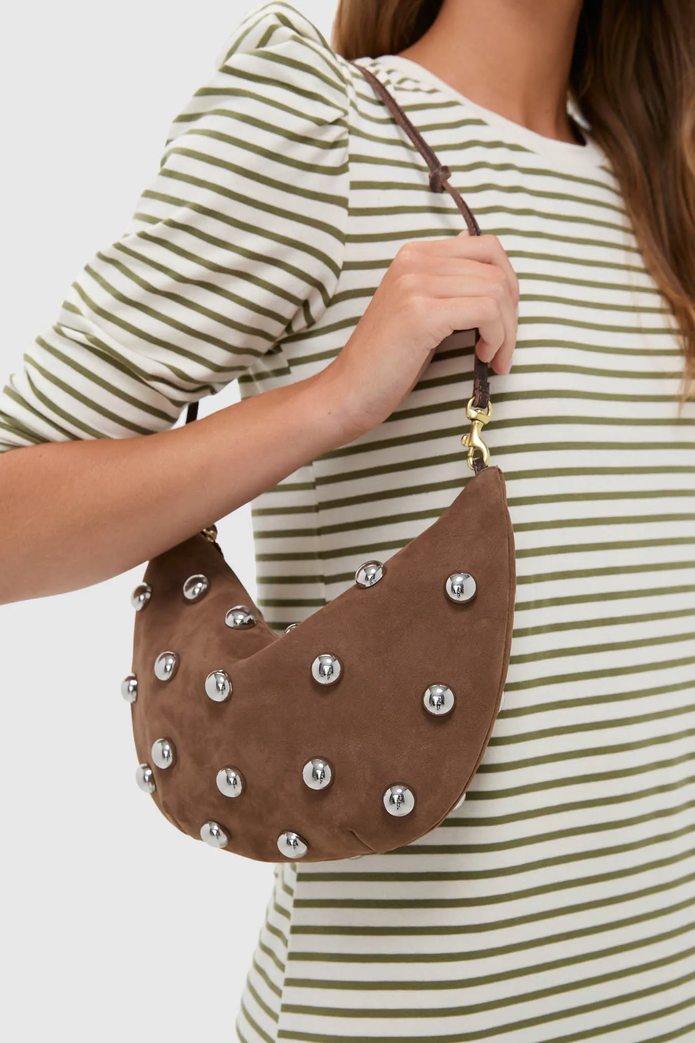 Choco Bar Smooth Nubuck with Studs Lune Bag sold by Tuckernuck product image thumbnail 2