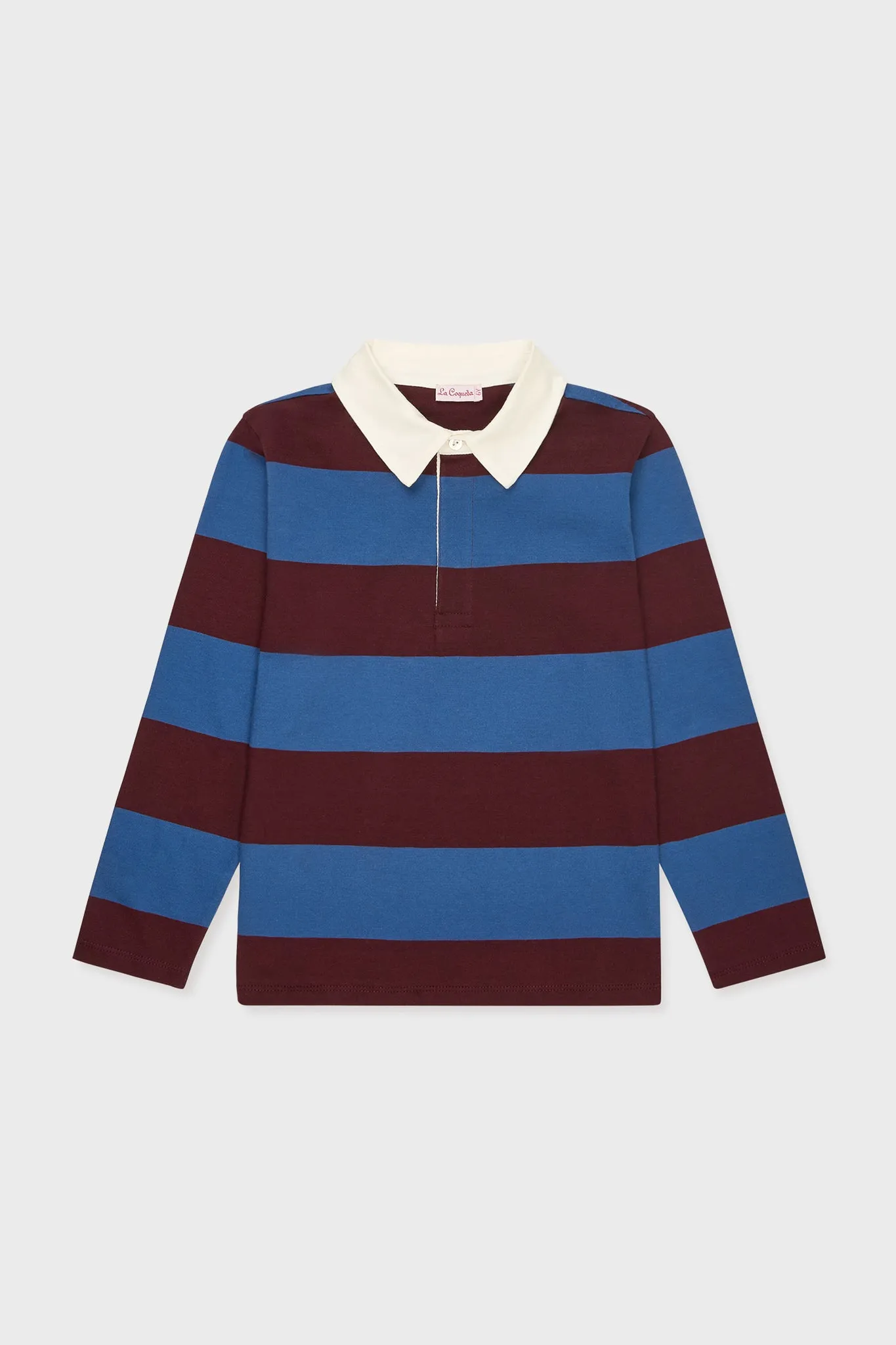 Petrol Blue Stripe Tijo Long Sleeve Boy Rugby Shirt sold by Tuckernuck
