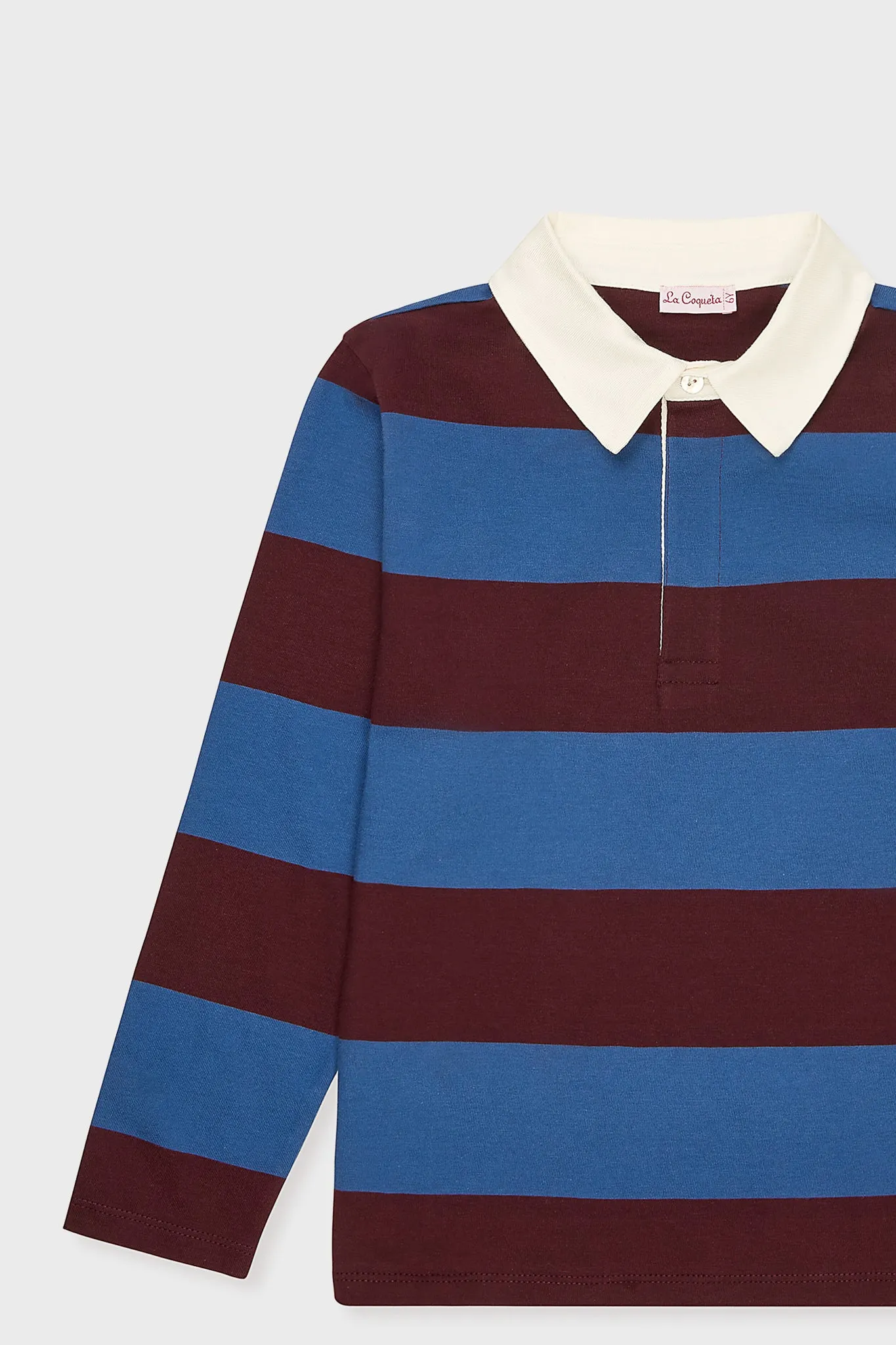 Petrol Blue Stripe Tijo Long Sleeve Boy Rugby Shirt sold by Tuckernuck product image thumbnail 3