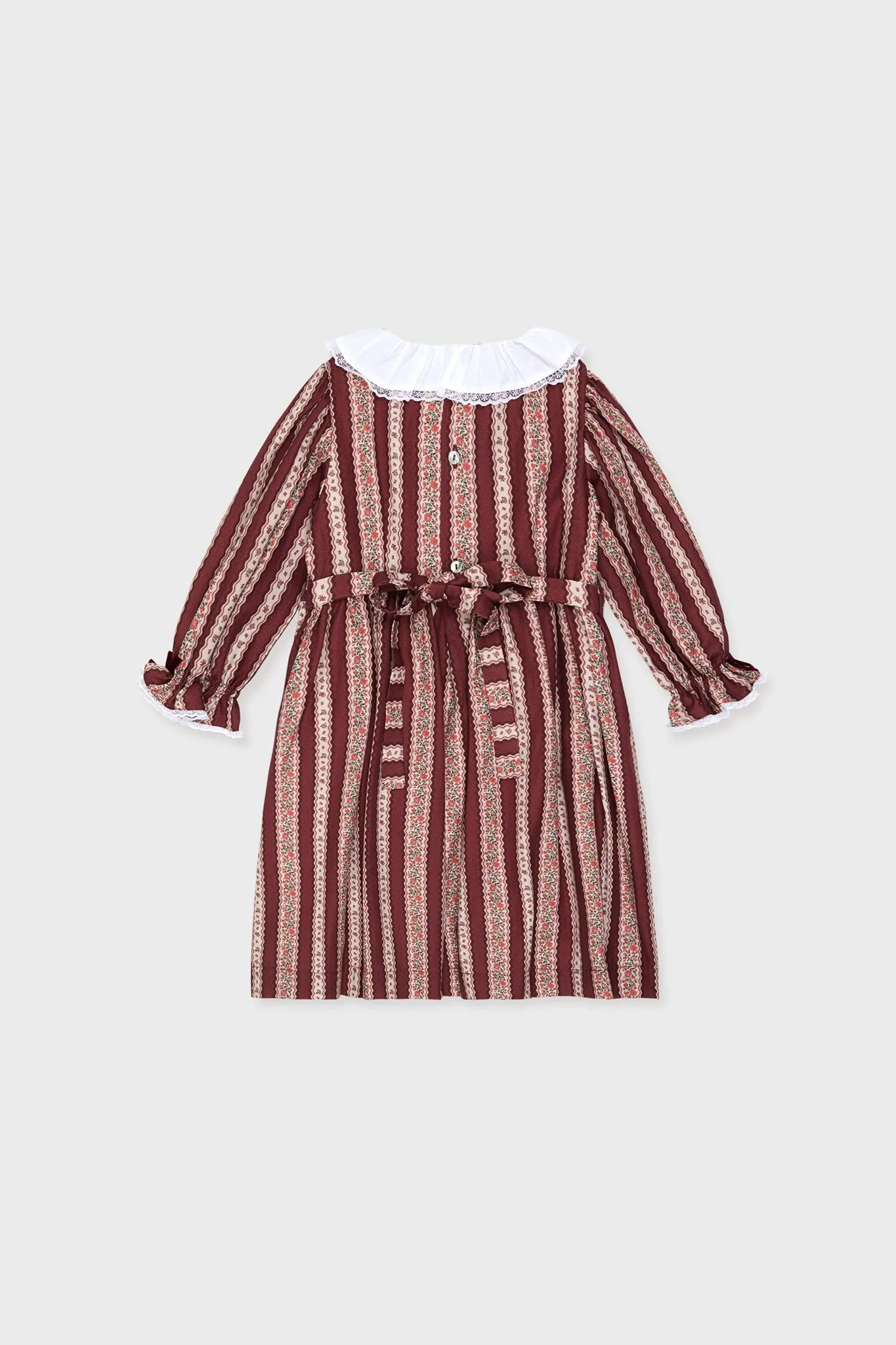 Burgundy Floral Stripe Festa Girl Hand-Smocked Dress sold by Tuckernuck product image thumbnail 2