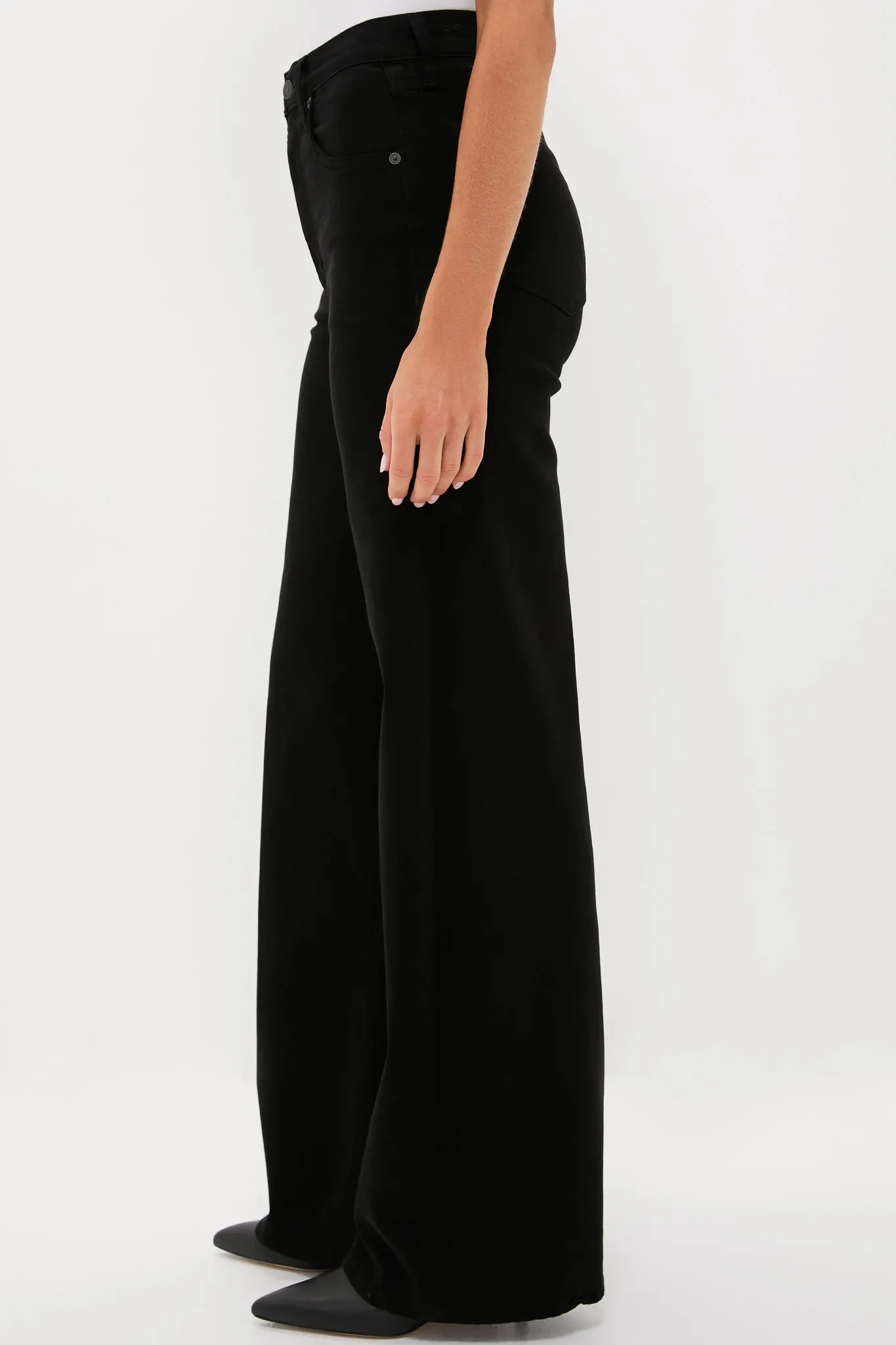 Plush Black Lyra Long Wide Leg sold by Tuckernuck product image thumbnail 3