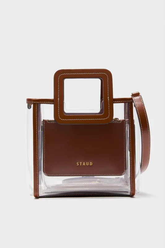 Clear and Tan Stadium Mini Shirley Bag sold by Tuckernuck