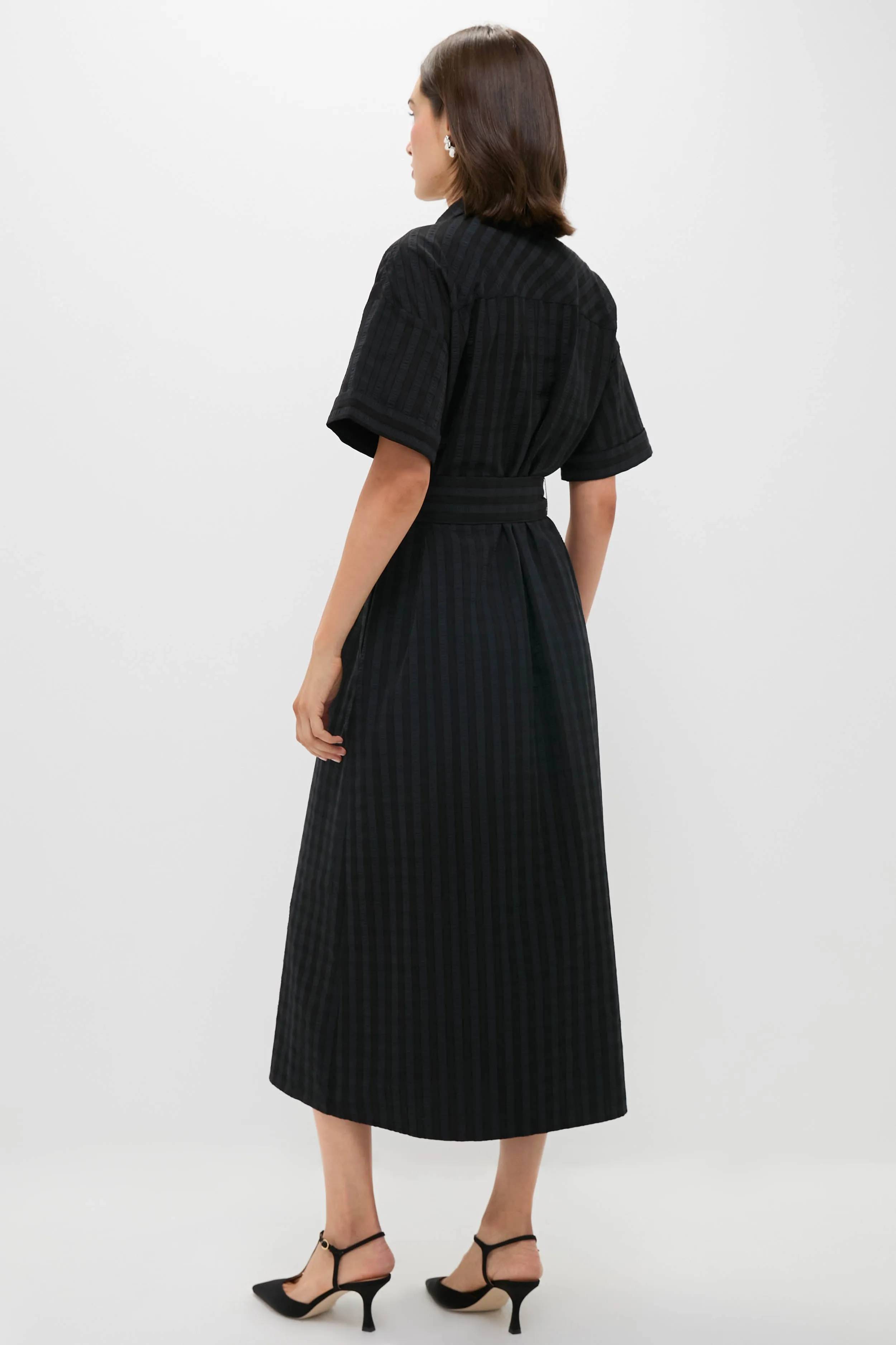 Black Windowpane Seersucker Zacara Dress sold by Tuckernuck product image thumbnail 4