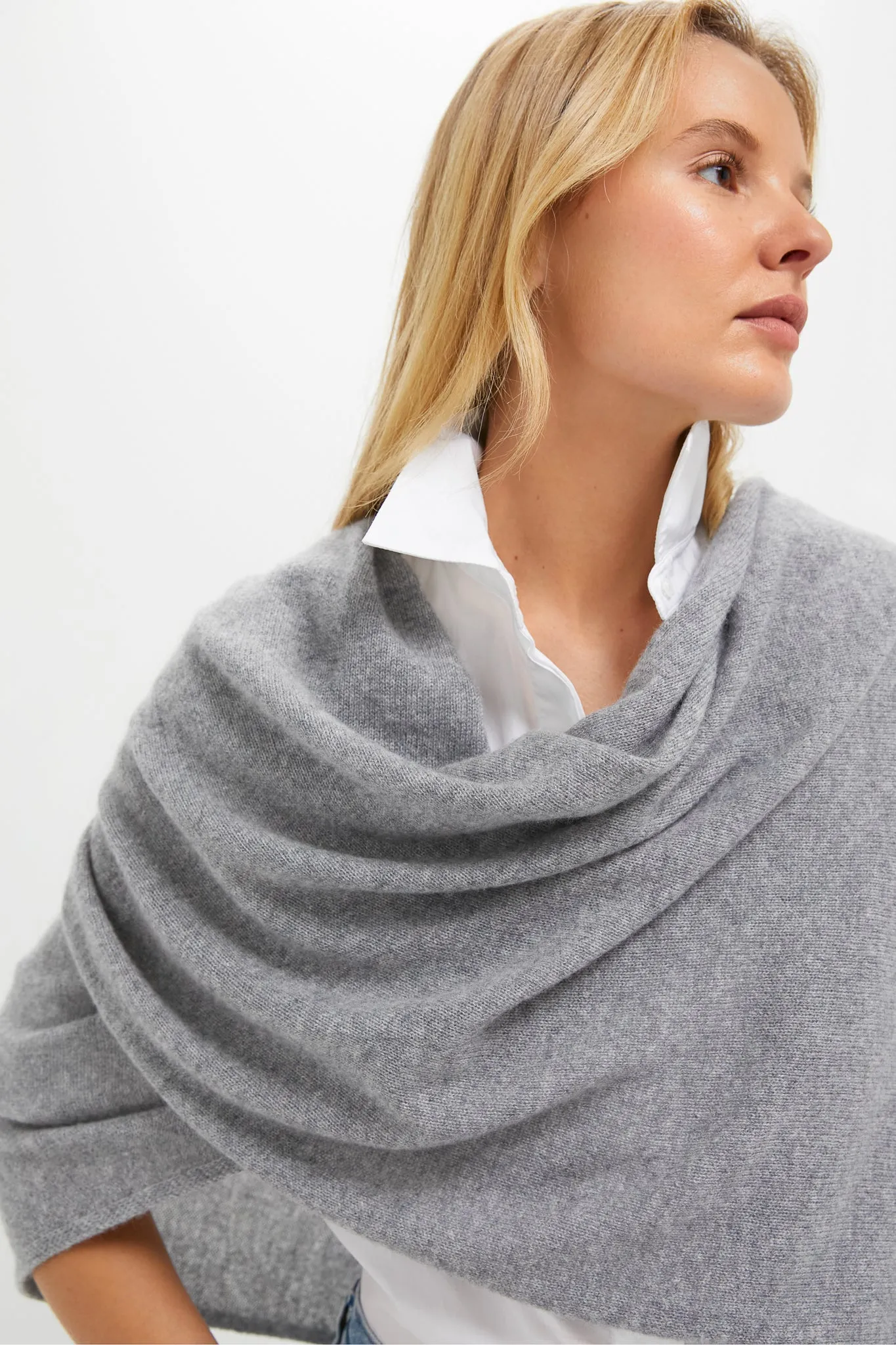 Shadow Gray Cashmere Blanket Scarf sold by Tuckernuck product image thumbnail 3