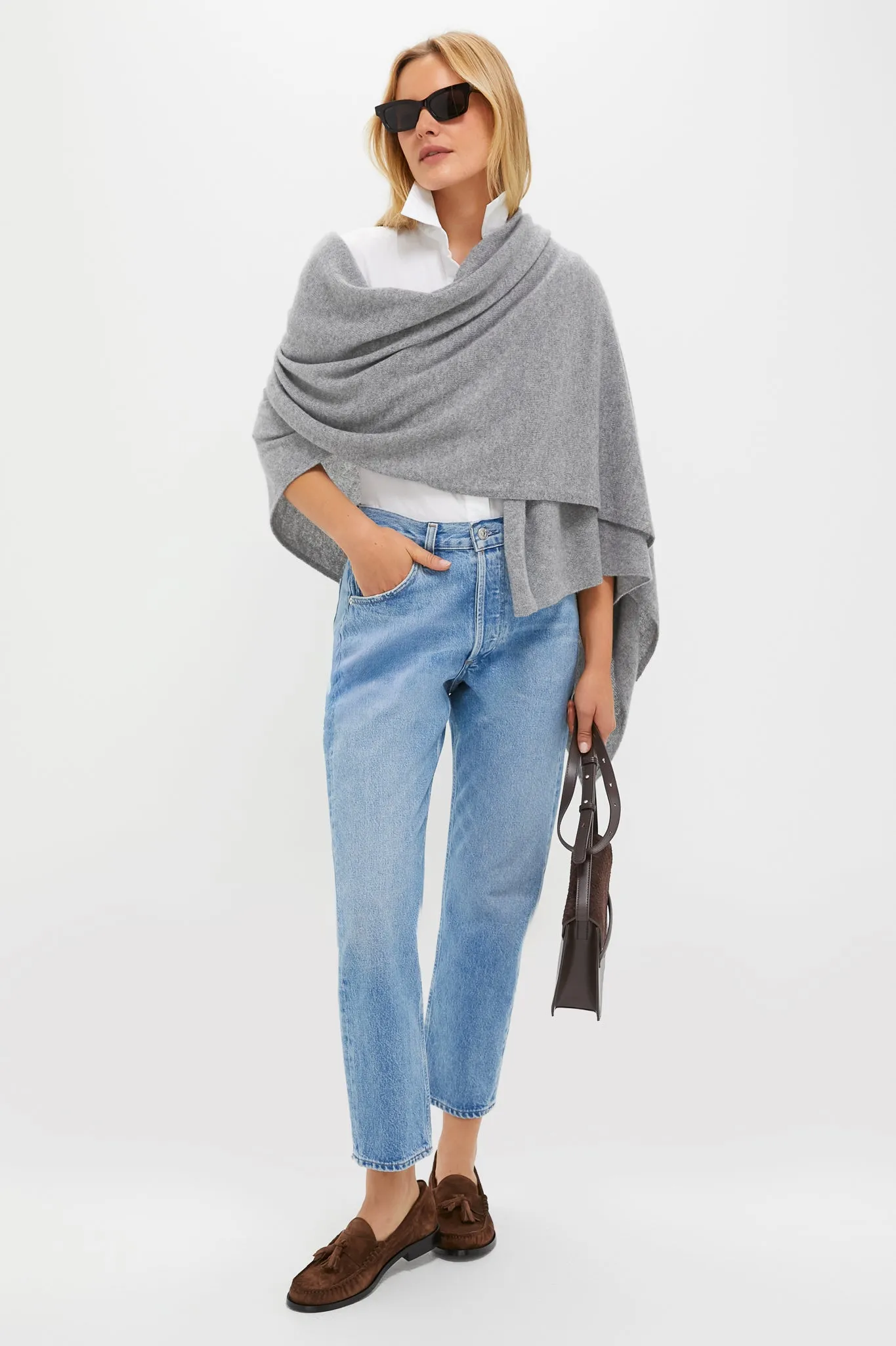 Shadow Gray Cashmere Blanket Scarf sold by Tuckernuck product image thumbnail 2