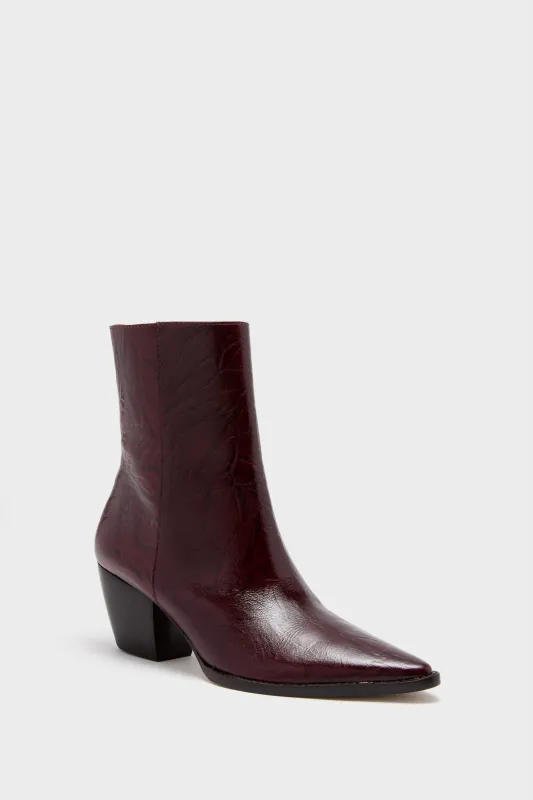 Burgundy Crinkle Caty Boots sold by Tuckernuck