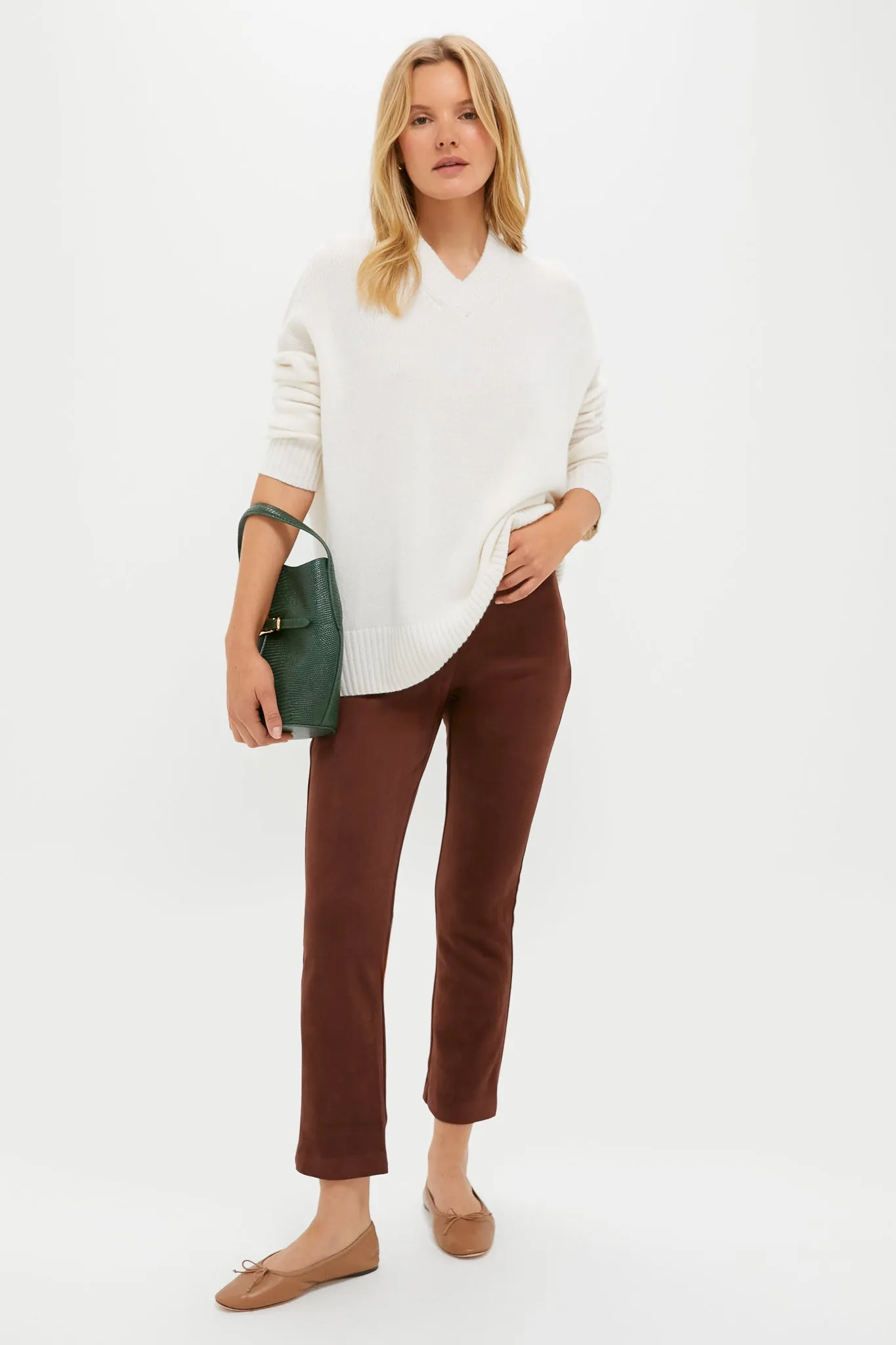 Ivory Cashmere Cassie V-Neck Cashmere Sweater sold by Tuckernuck product image thumbnail 2