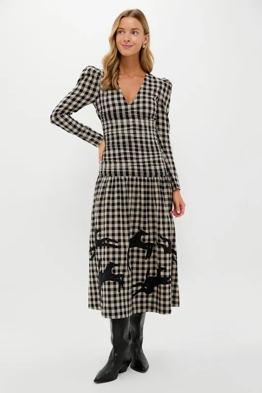 Black Plaid Malika Midi Dress sold by Tuckernuck