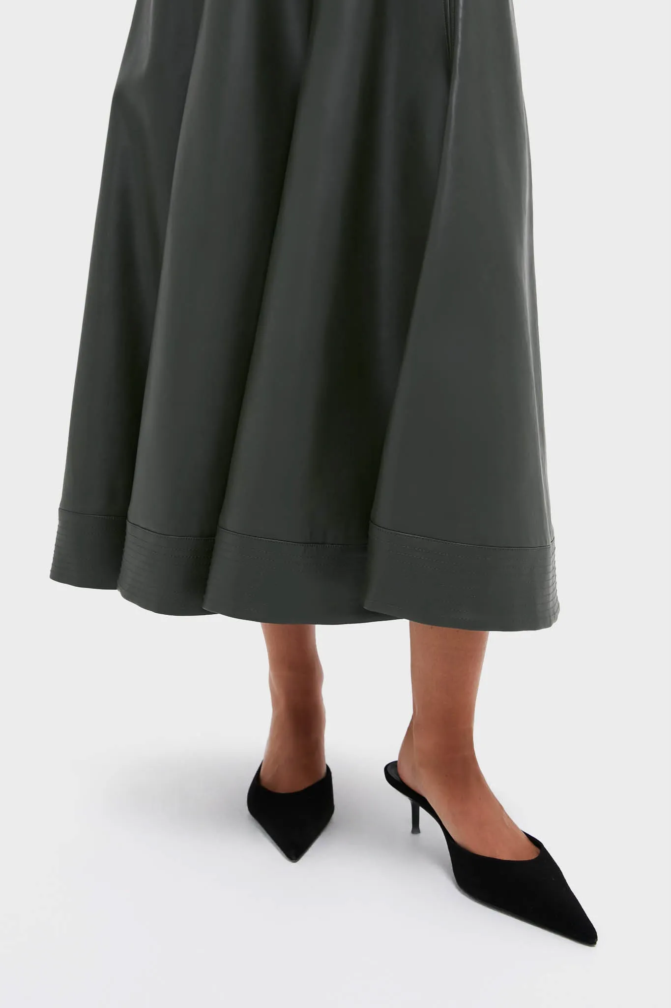 Dark Hunter Green Leather Brynn Skirt sold by Tuckernuck product image thumbnail 5