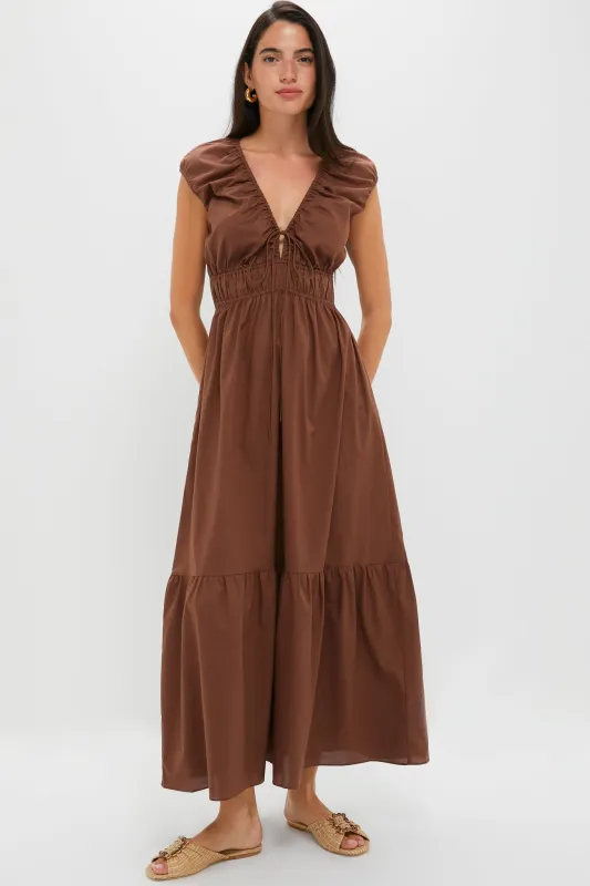 Chestnut Brown Hedda Maxi Dress sold by Tuckernuck