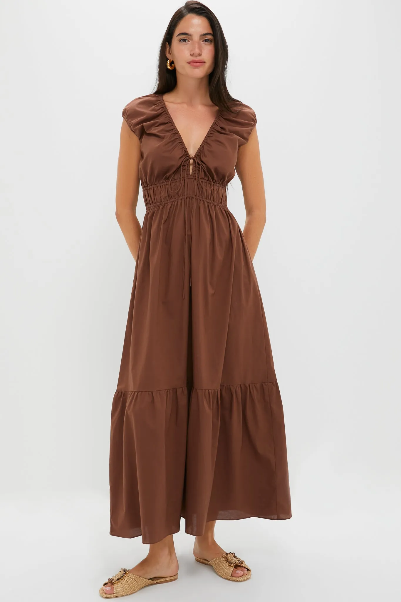Chestnut Brown Hedda Maxi Dress sold by Tuckernuck