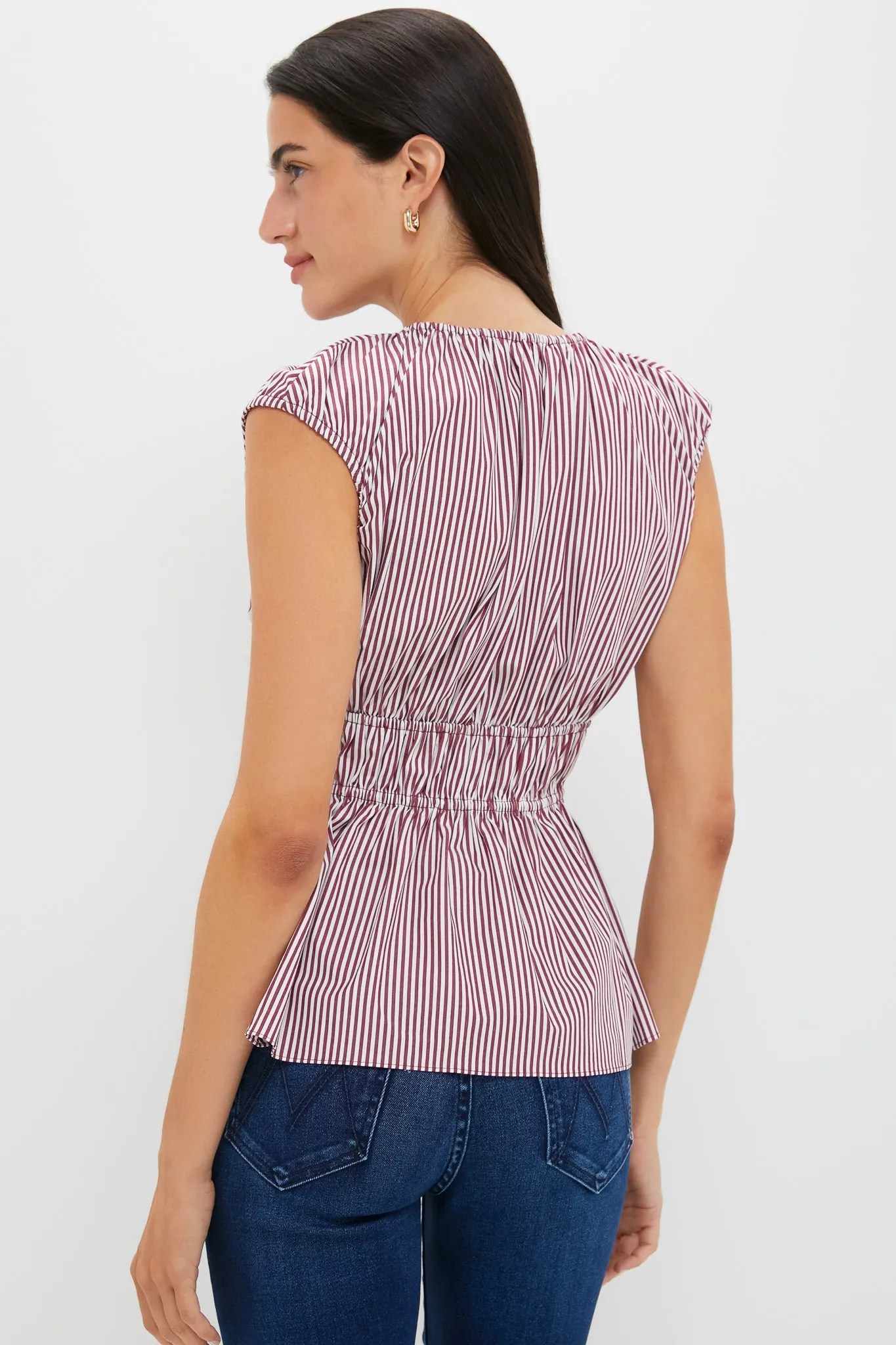 Burgundy Maia Stripe Hedda Top sold by Tuckernuck product image thumbnail 4