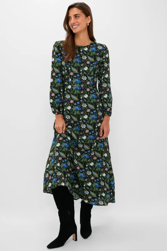Black Multi Floral Sophia Maxi Dress sold by Tuckernuck