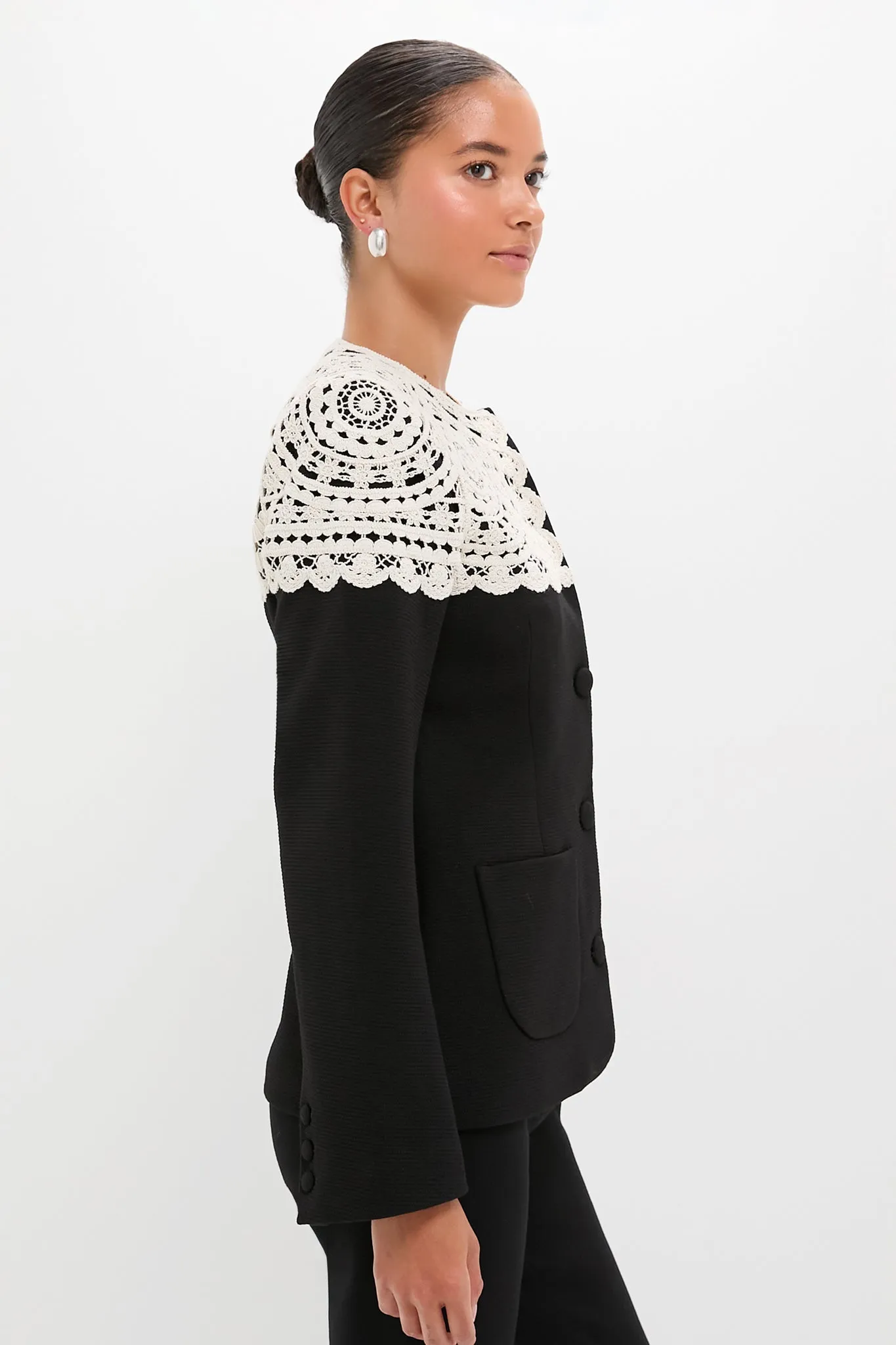 Black Nara Crochet Jacket sold by Tuckernuck product image thumbnail 3
