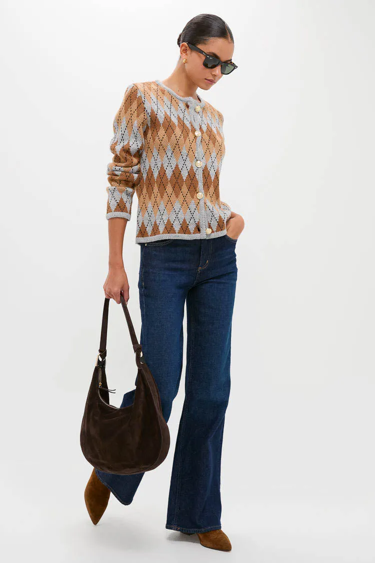 Brown & Grey Argyle Caspian Cardigan sold by Tuckernuck product image thumbnail 2