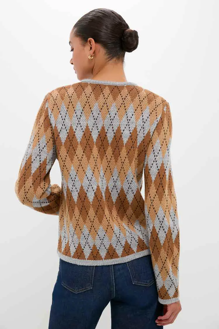 Brown & Grey Argyle Caspian Cardigan sold by Tuckernuck product image thumbnail 4