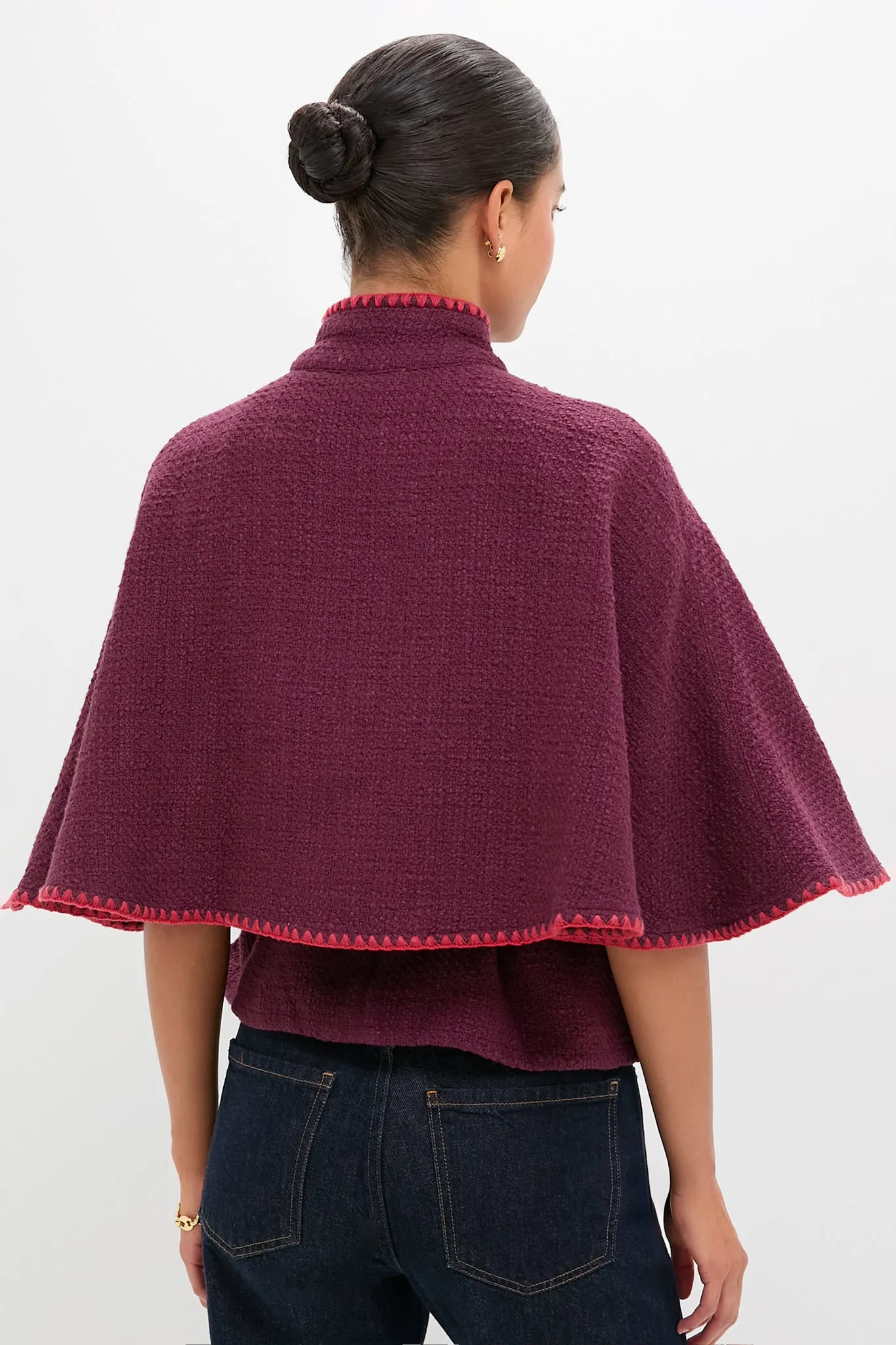 Burgundry Brio Cape Coat sold by Tuckernuck product image thumbnail 4