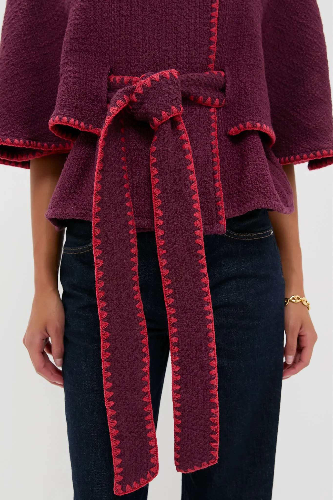 Burgundry Brio Cape Coat sold by Tuckernuck product image thumbnail 5