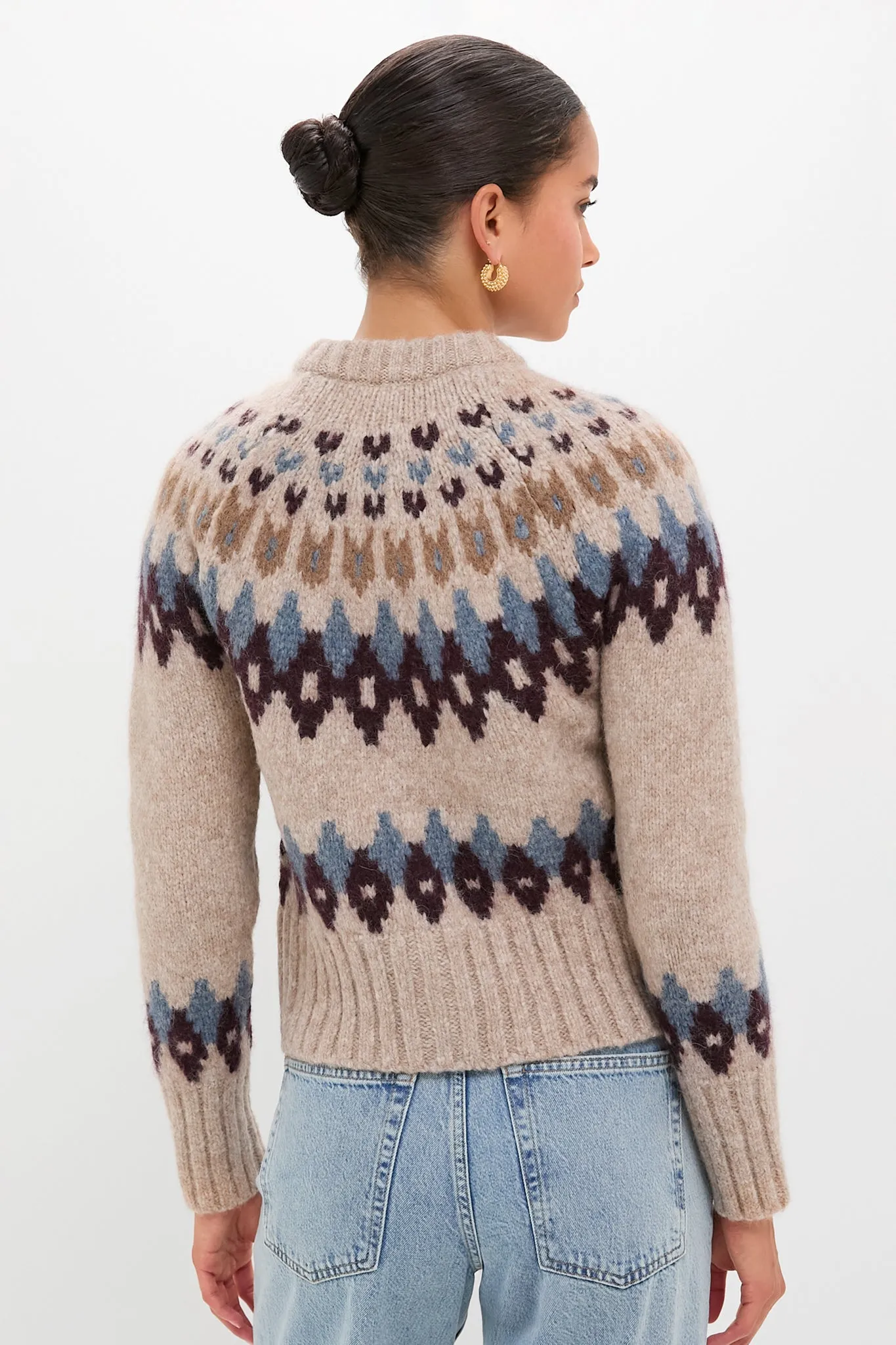 Oatmeal Melange Multi Christina Fairisle Cardigan sold by Tuckernuck product image thumbnail 4