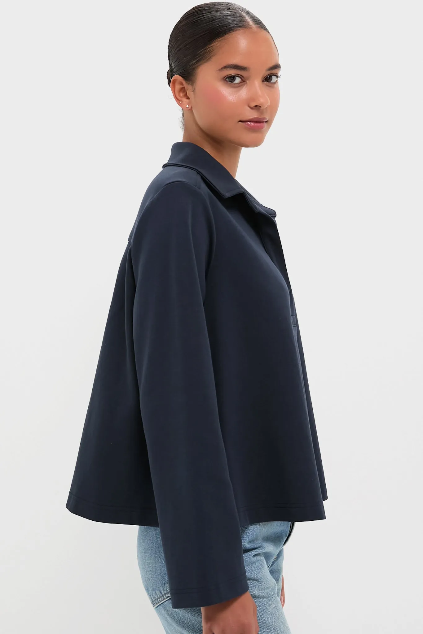 Navy Carlyn Long Sleeve Polo sold by Tuckernuck product image thumbnail 3