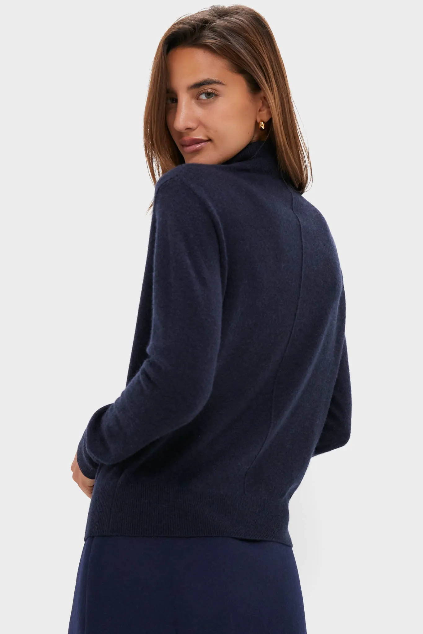 Navy Cashmere Turtleneck Sweater sold by Tuckernuck product image thumbnail 4