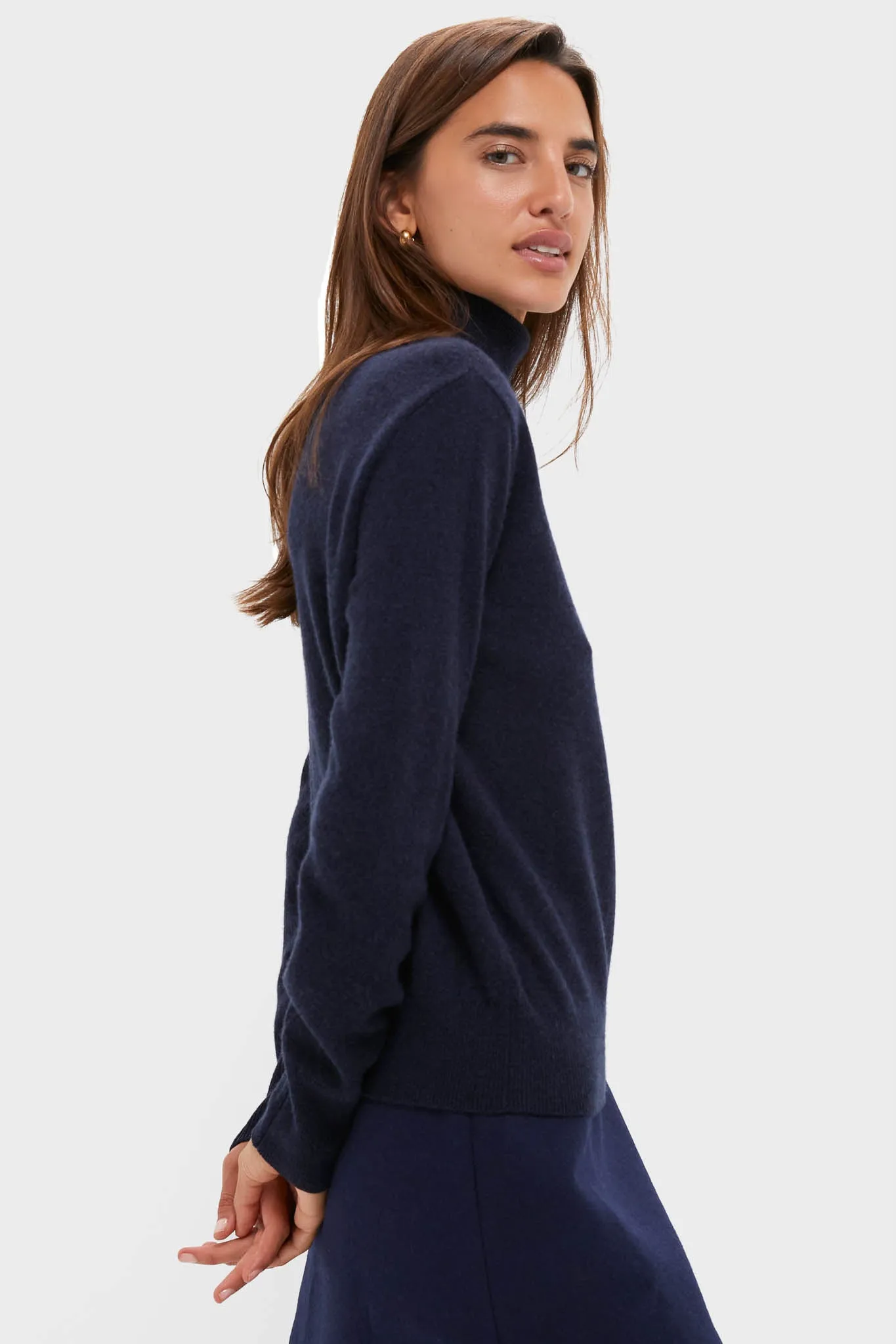 Navy Cashmere Turtleneck Sweater sold by Tuckernuck product image thumbnail 3