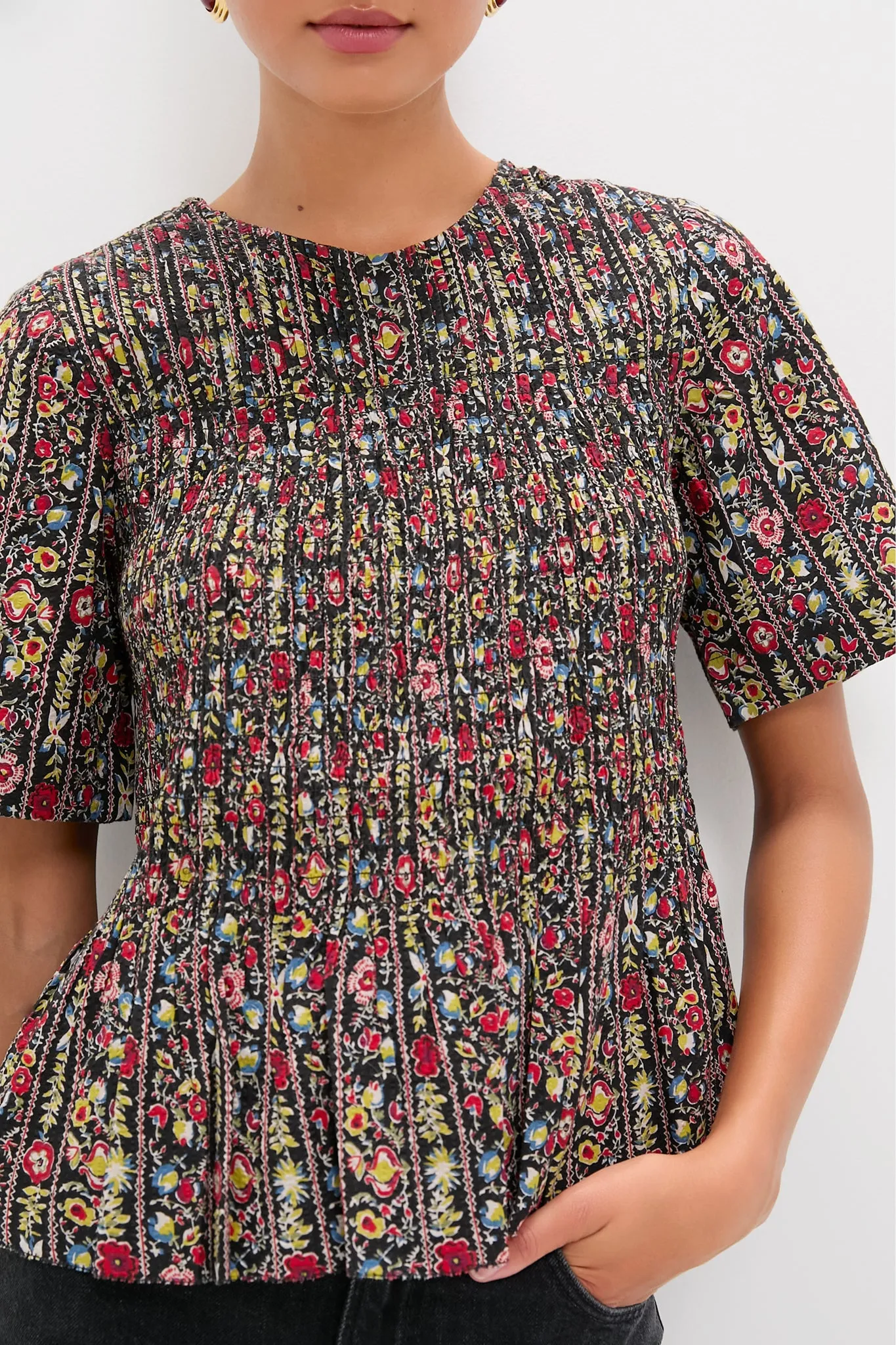 Garland Print Smocked Flounce Top sold by Tuckernuck product image thumbnail 5