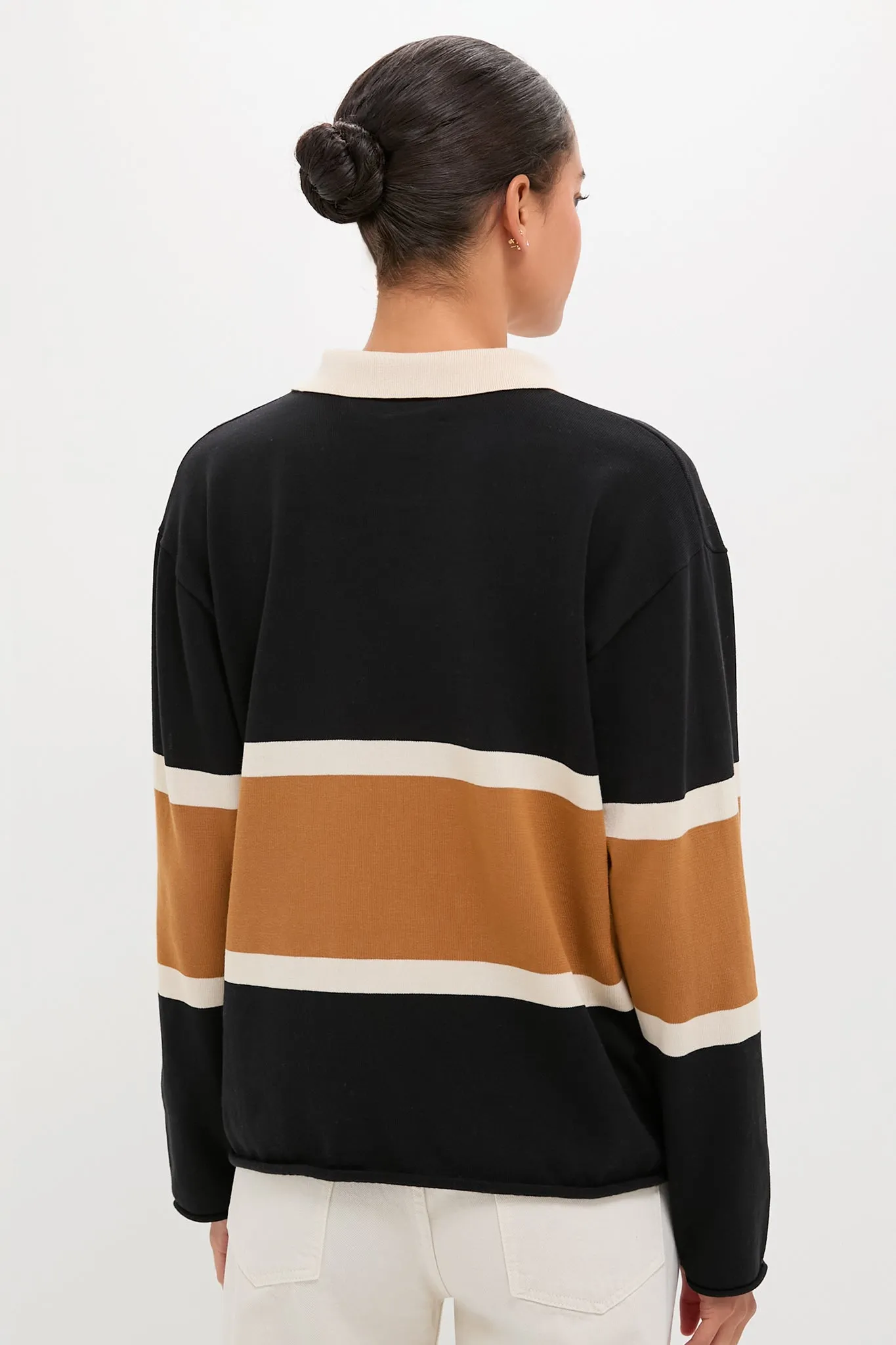Black with Bronze Stripe Rugby Sweater sold by Tuckernuck product image thumbnail 4