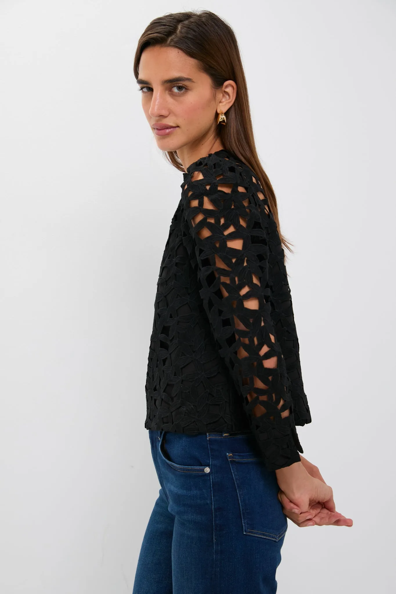 Black Lace Elodie Blouse sold by Tuckernuck product image thumbnail 4
