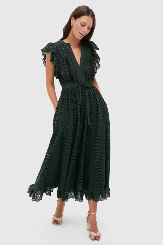 Cypress Olga Flutter Sleeve Midi Dress sold by Tuckernuck