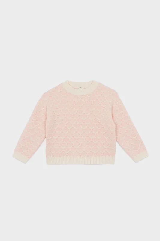 Light Pink Heart Sweater sold by Tuckernuck