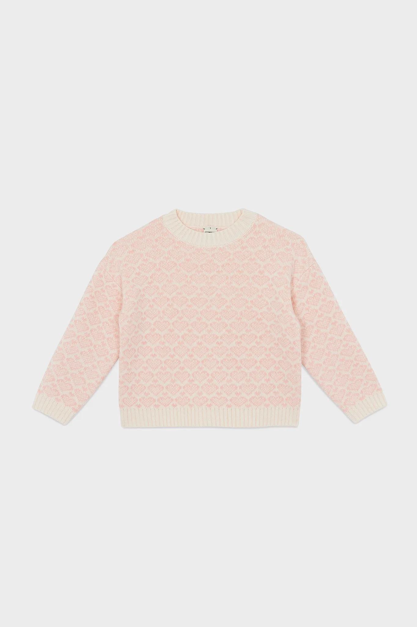 Light Pink Heart Sweater sold by Tuckernuck