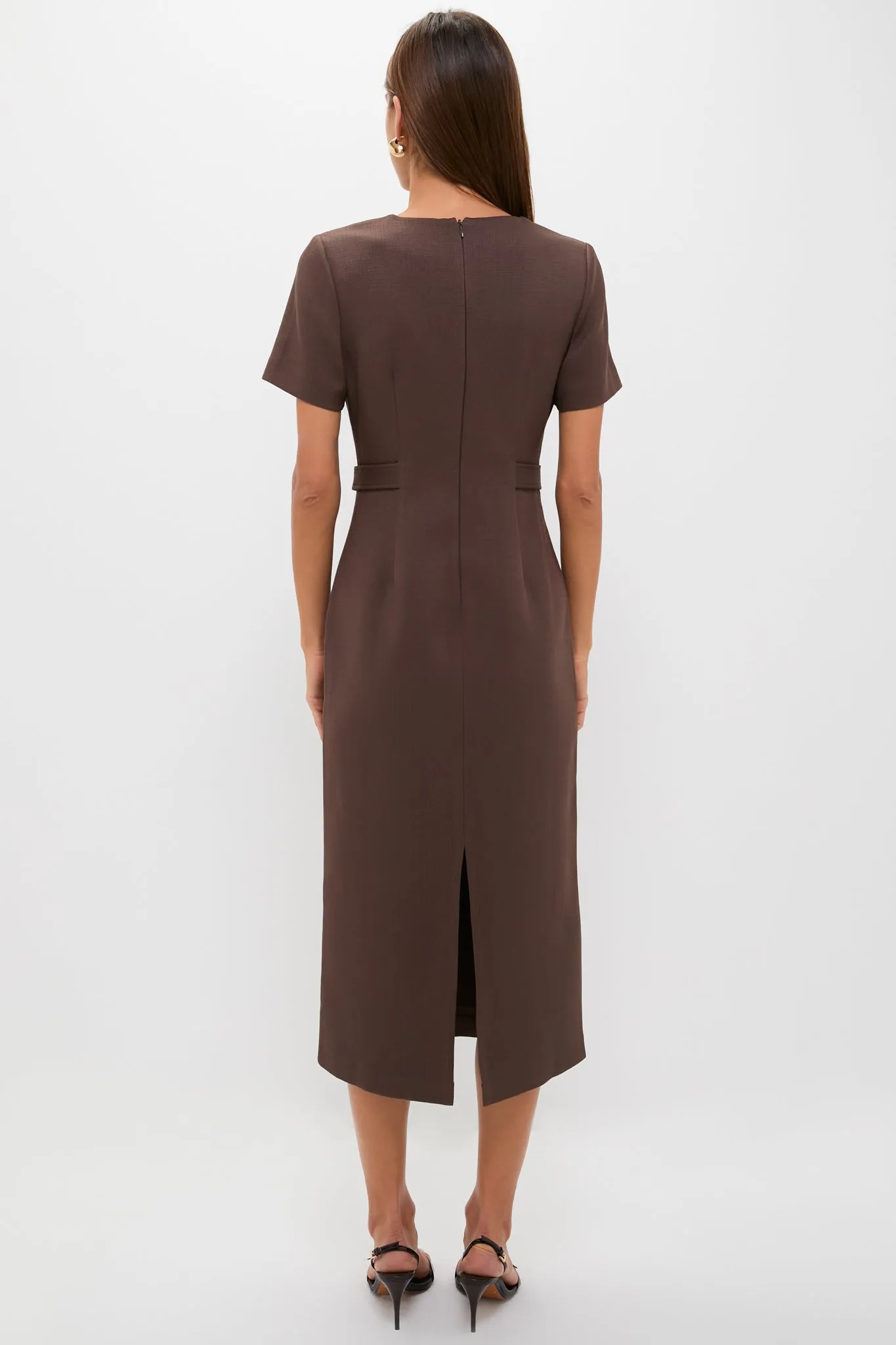 Chocolate Brown Linen Zarah Midi Dress sold by Tuckernuck product image thumbnail 4
