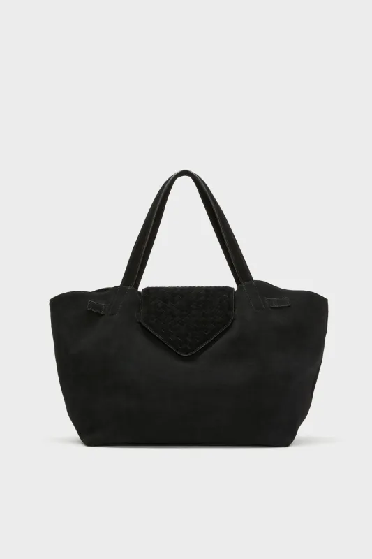 Black Suede Blaine Tote sold by Tuckernuck