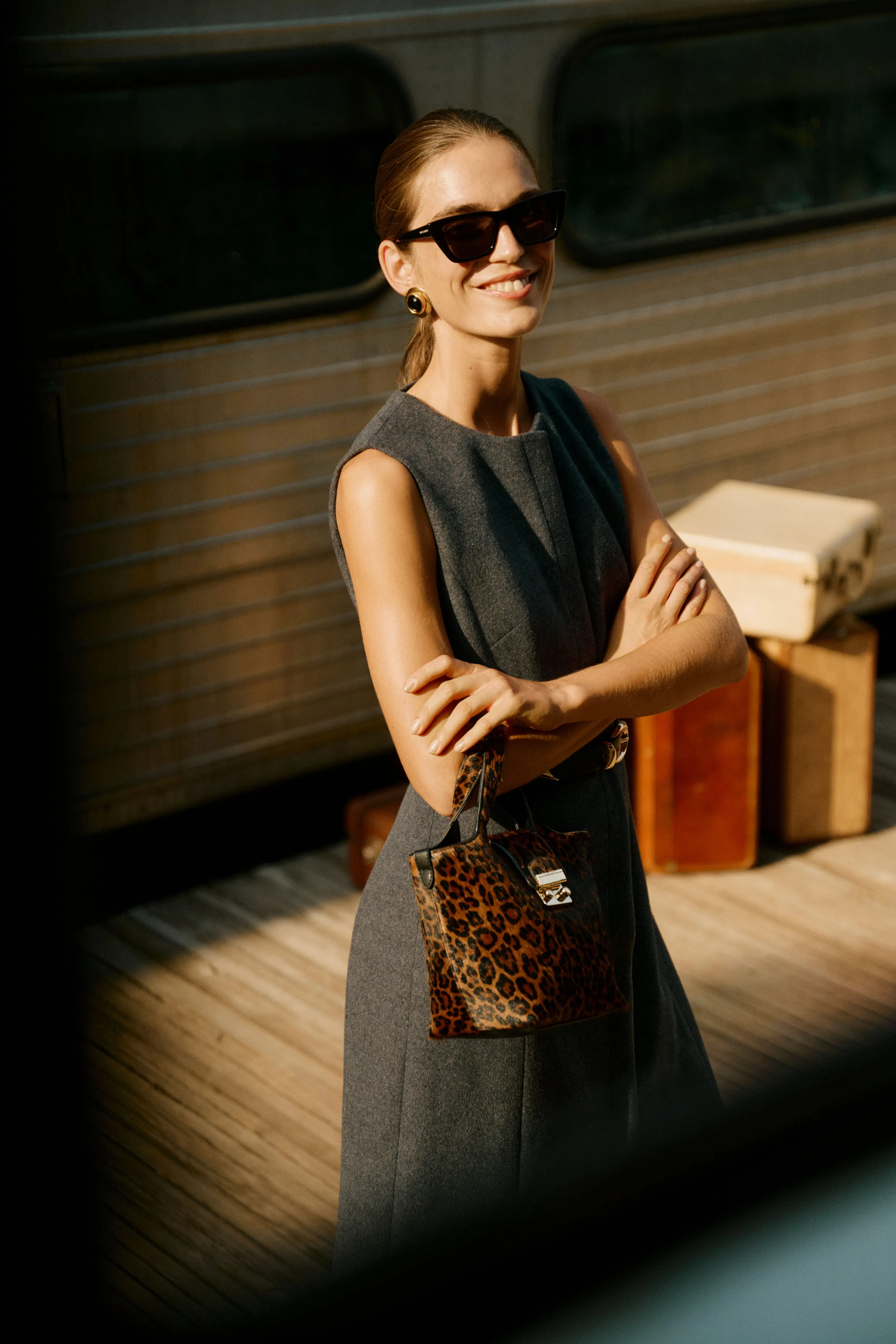 Leopard Pony Hair Mini Market Tote sold by Tuckernuck product image thumbnail 2