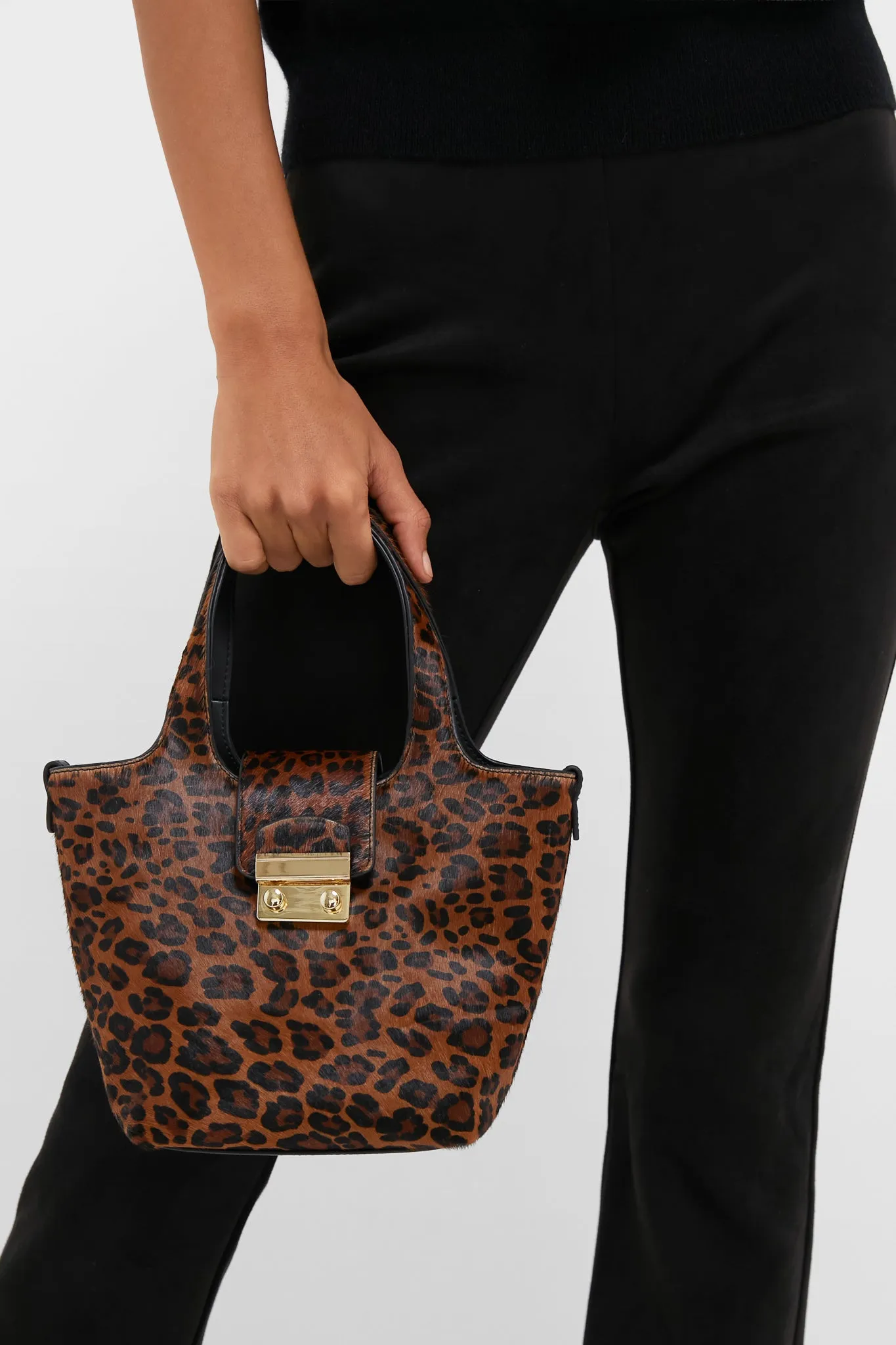 Leopard Pony Hair Mini Market Tote sold by Tuckernuck product image thumbnail 3