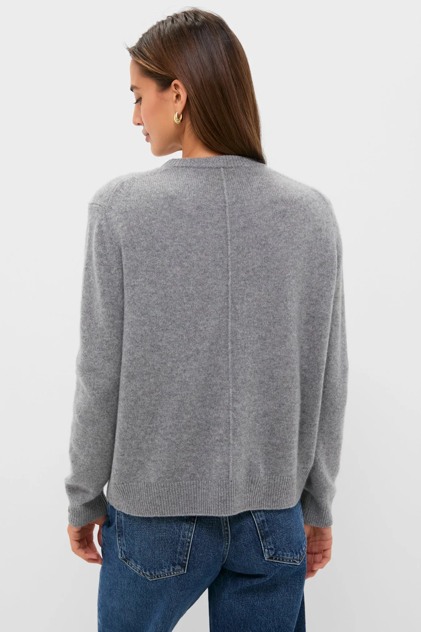 Shadow Gray Bodie Cashmere Boyfriend Crewneck sold by Tuckernuck product image thumbnail 4