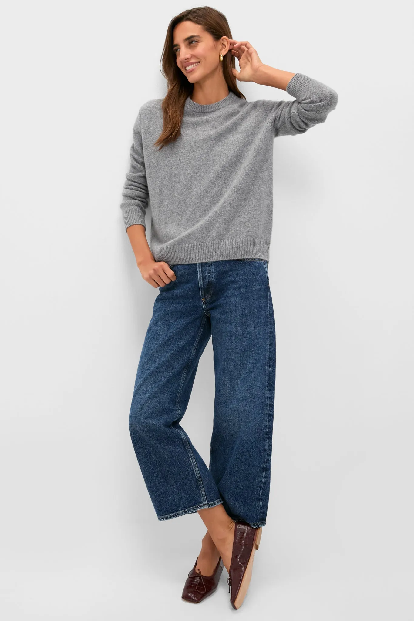 Shadow Gray Bodie Cashmere Boyfriend Crewneck sold by Tuckernuck product image thumbnail 5