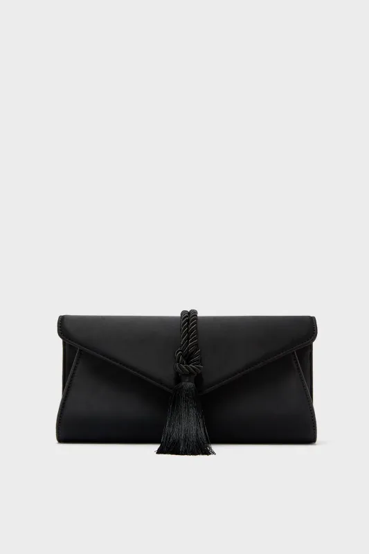 Black Satin Gabrielle Clutch sold by Tuckernuck