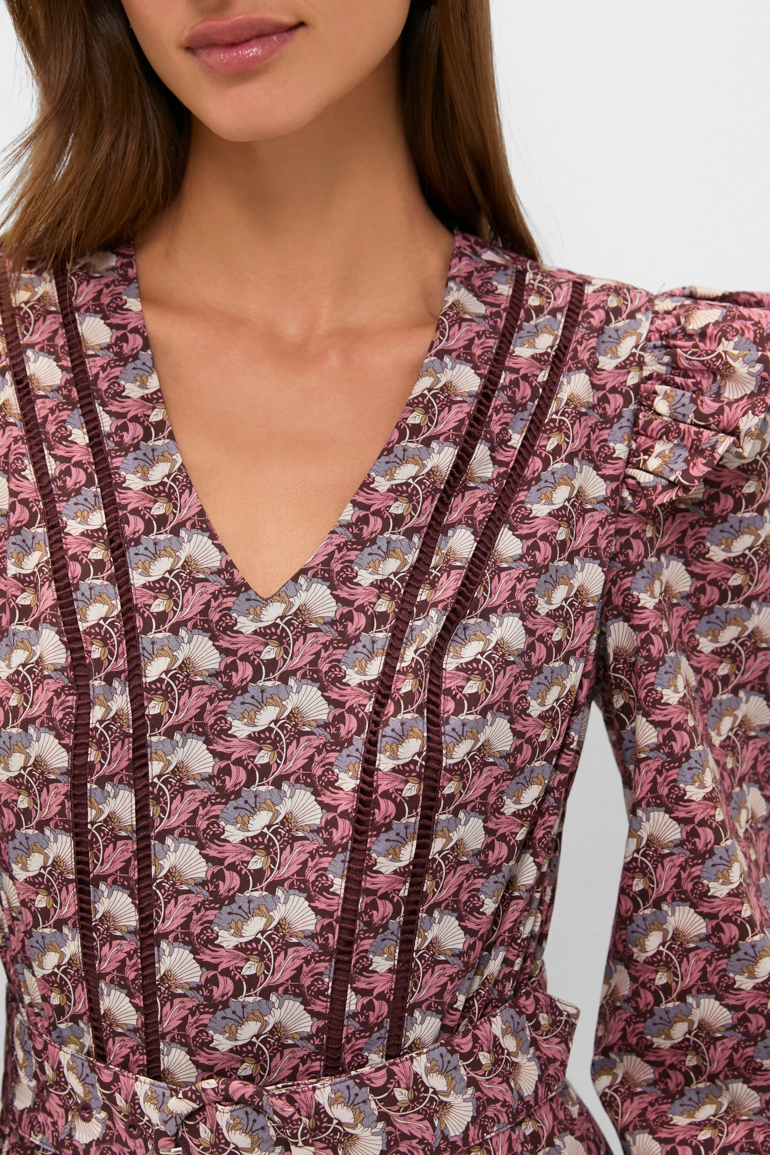 Plum Leafy Floral Jennie Romper sold by Tuckernuck product image thumbnail 5